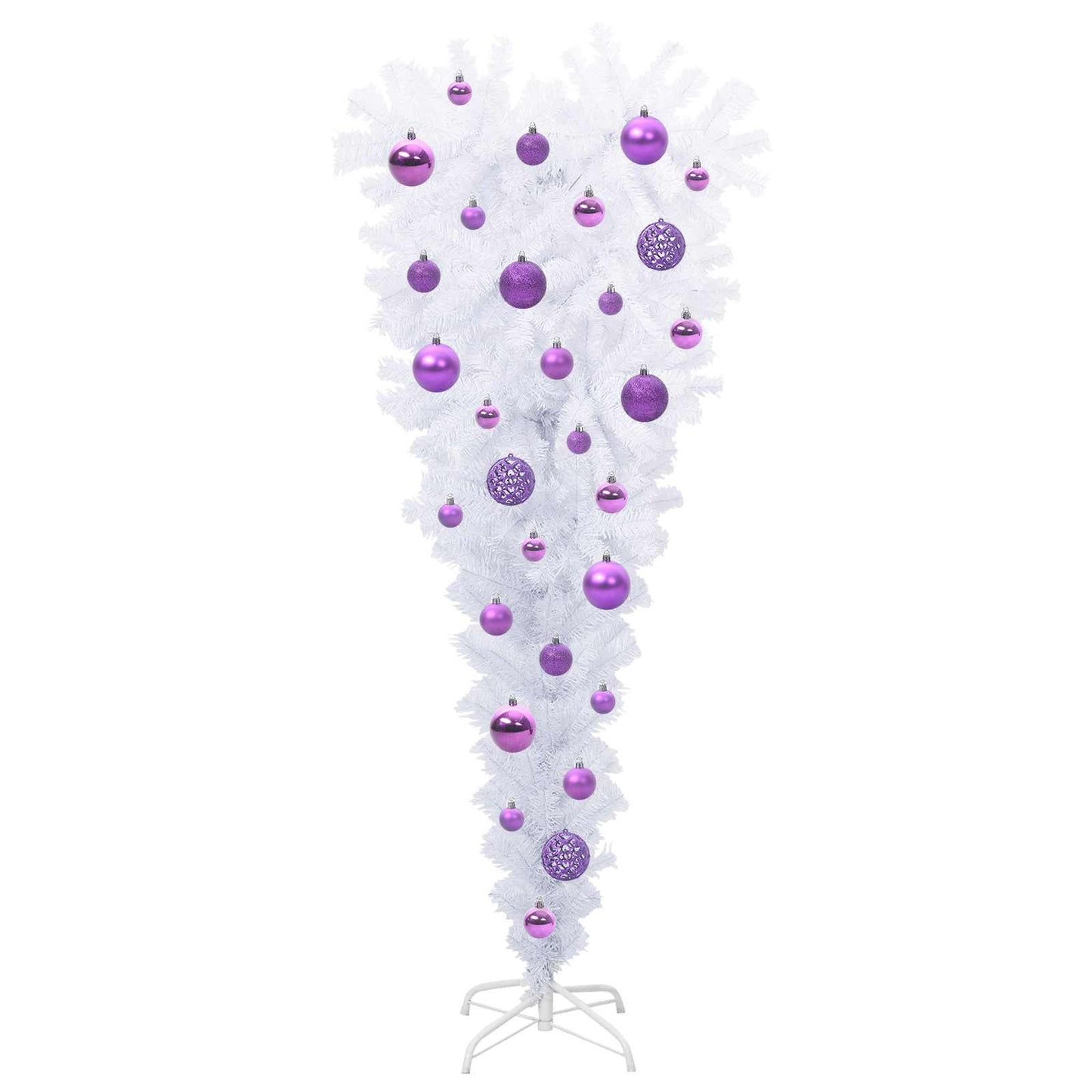 Kunstigt juletræ med 150 LED'er Hvid 120 cm PVC og Stål