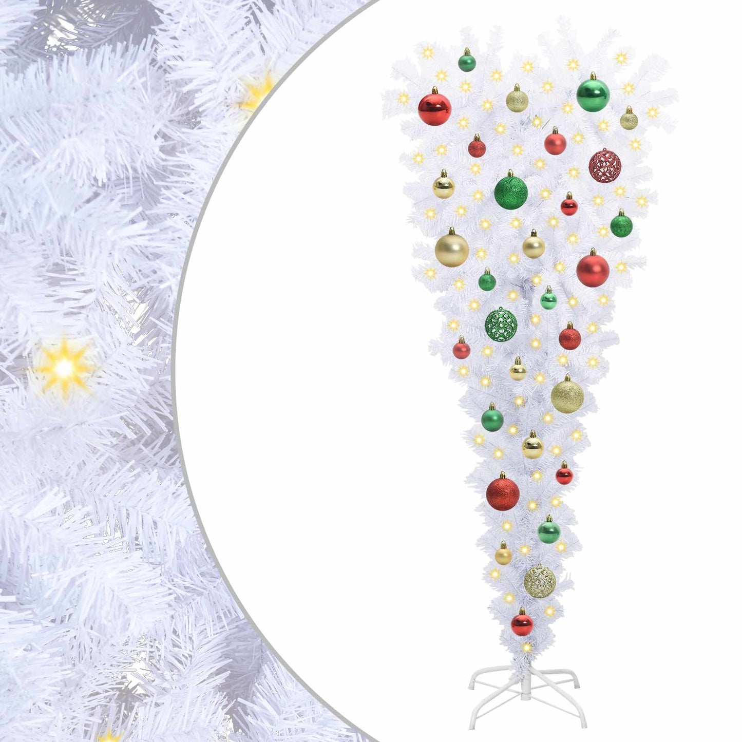 Kunstigt juletræ med 150 LED'er Hvid 120 cm PVC og Stål