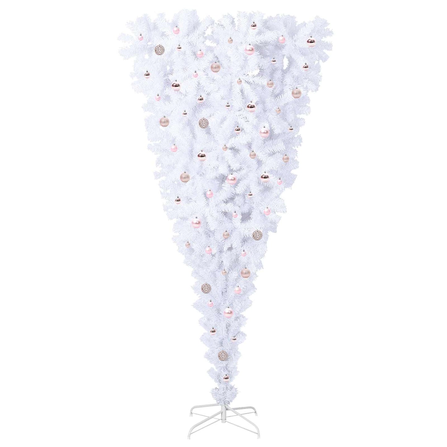 Kunstigt juletræ med 300 LED'er Hvid 240 cm PVC og Stål