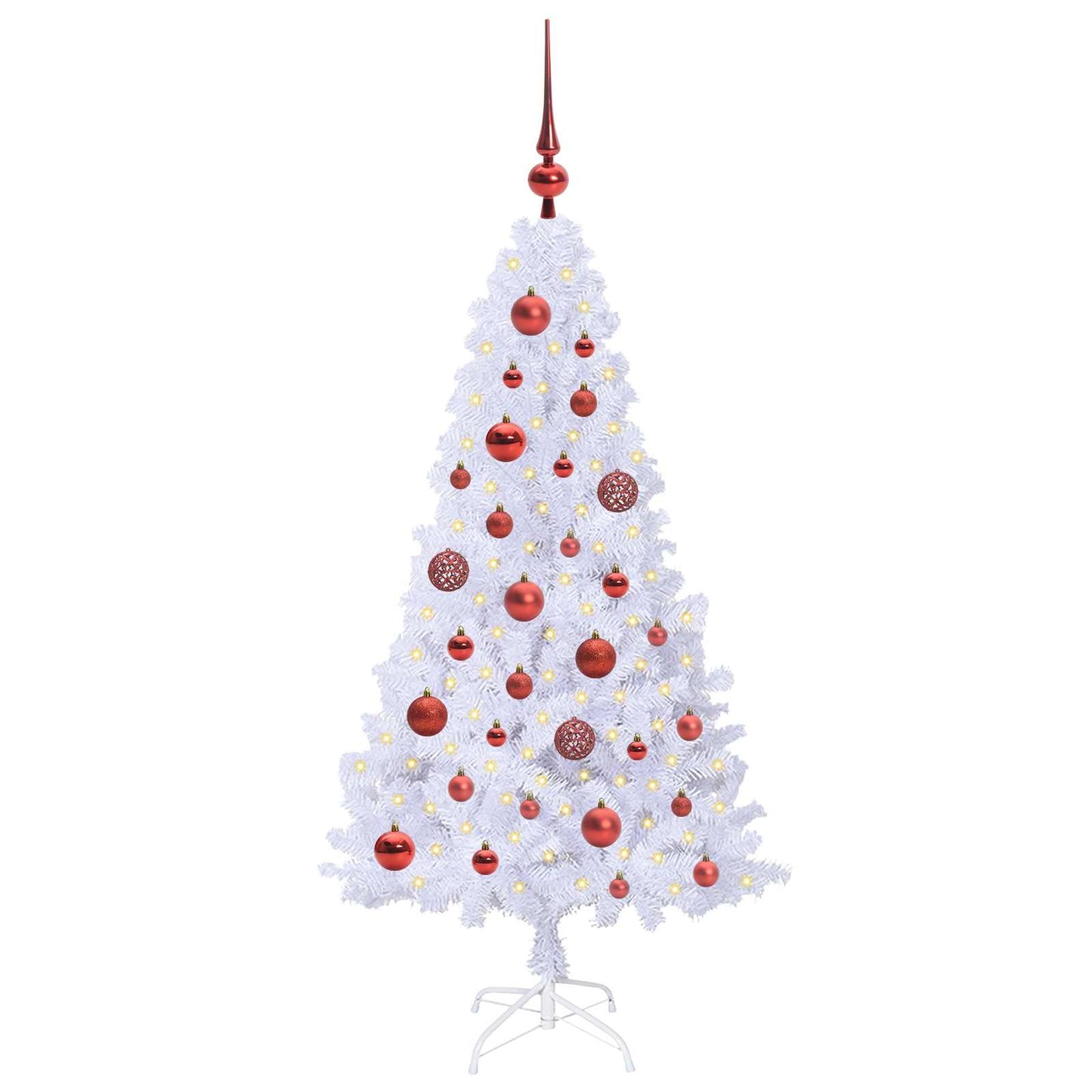Kunstigt juletræ med 150 LED'er Hvid 120 cm PVC og Stål