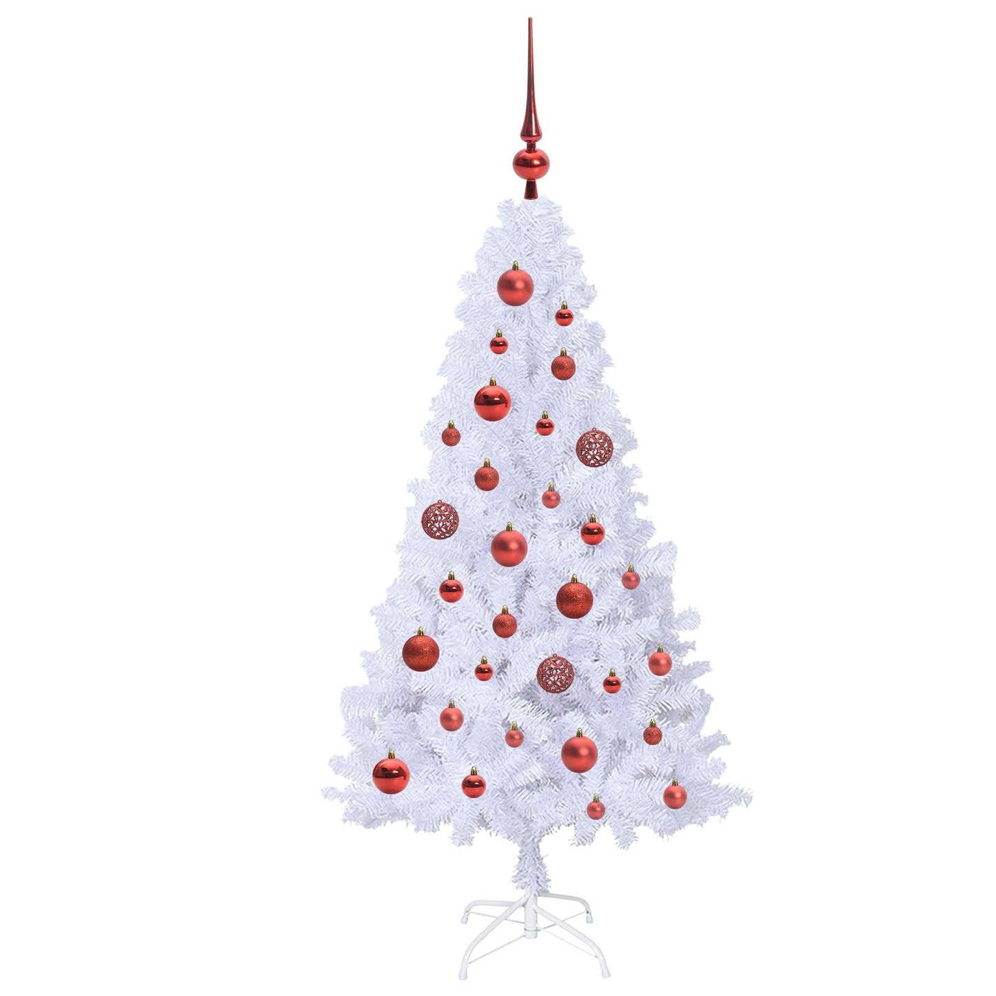 Kunstigt juletræ med 150 LED'er Hvid 120 cm PVC og Stål