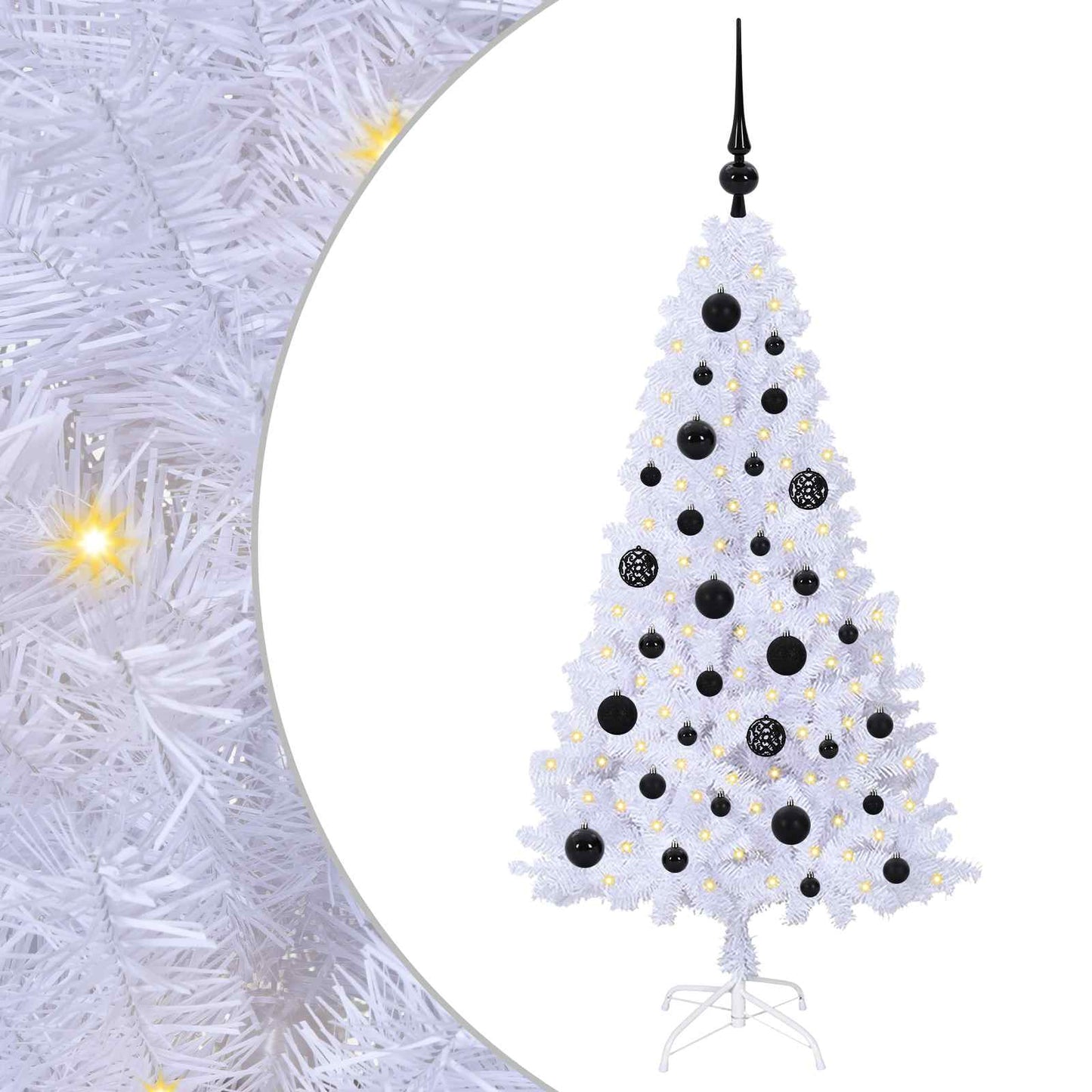 Kunstigt juletræ med 150 LED'er Hvid 120 cm PVC og Stål