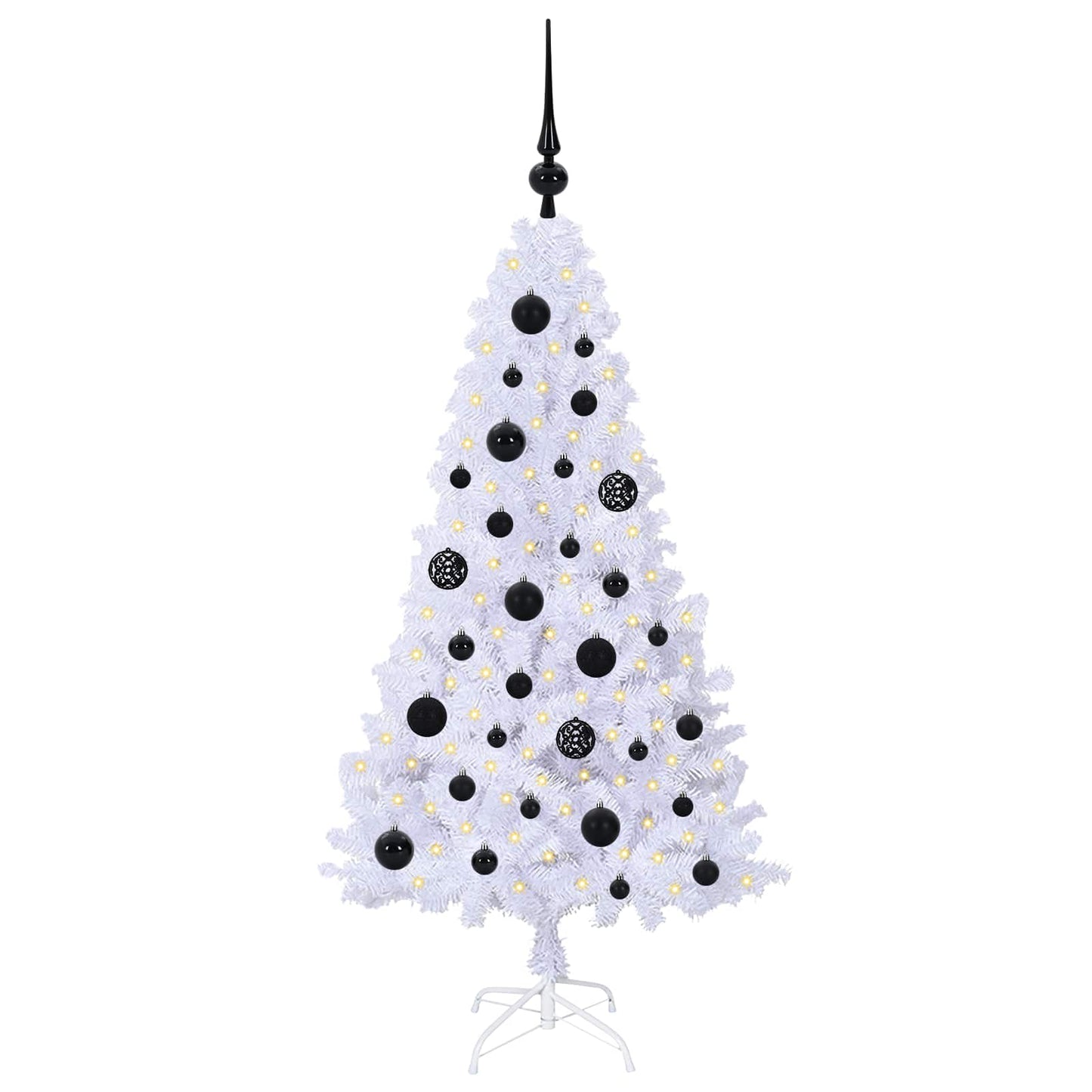 Kunstigt juletræ med 150 LED'er Hvid 120 cm PVC og Stål