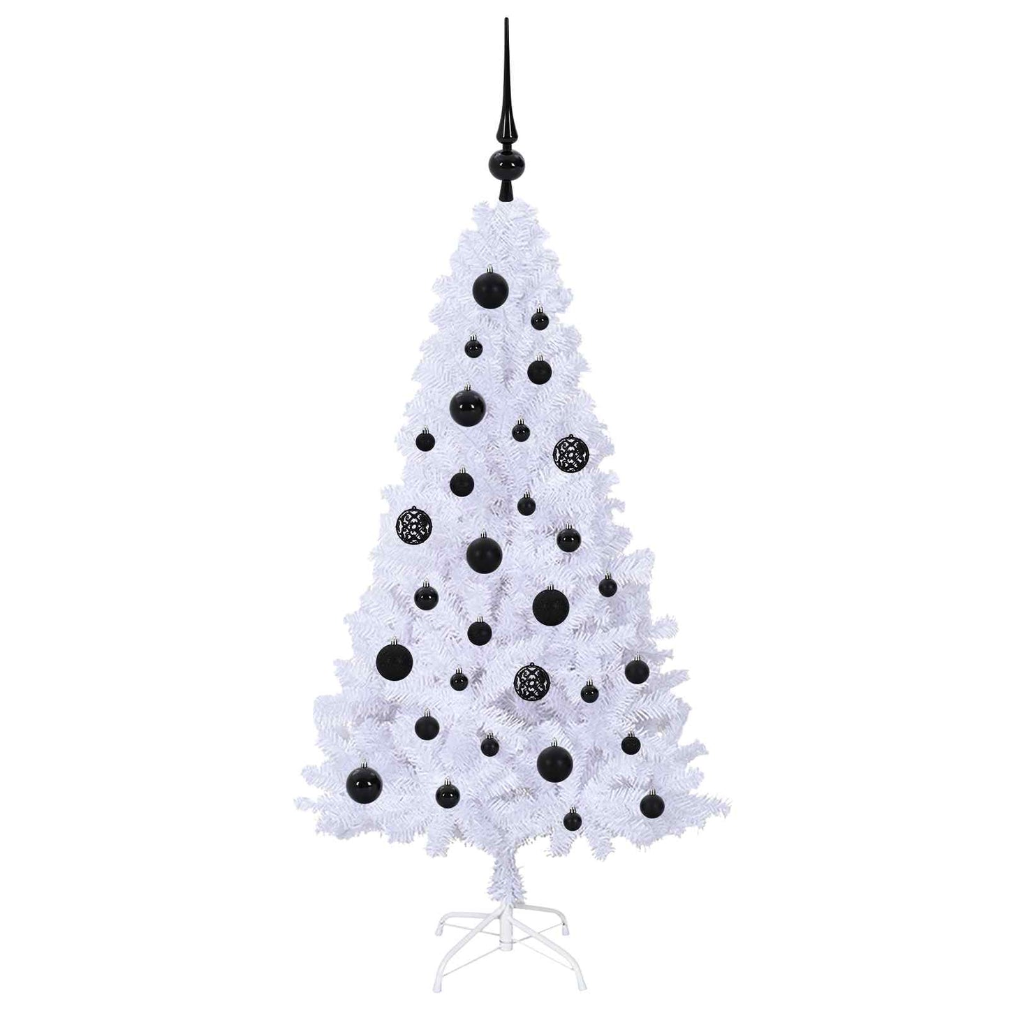 Kunstigt juletræ med 150 LED'er Hvid 120 cm PVC og Stål