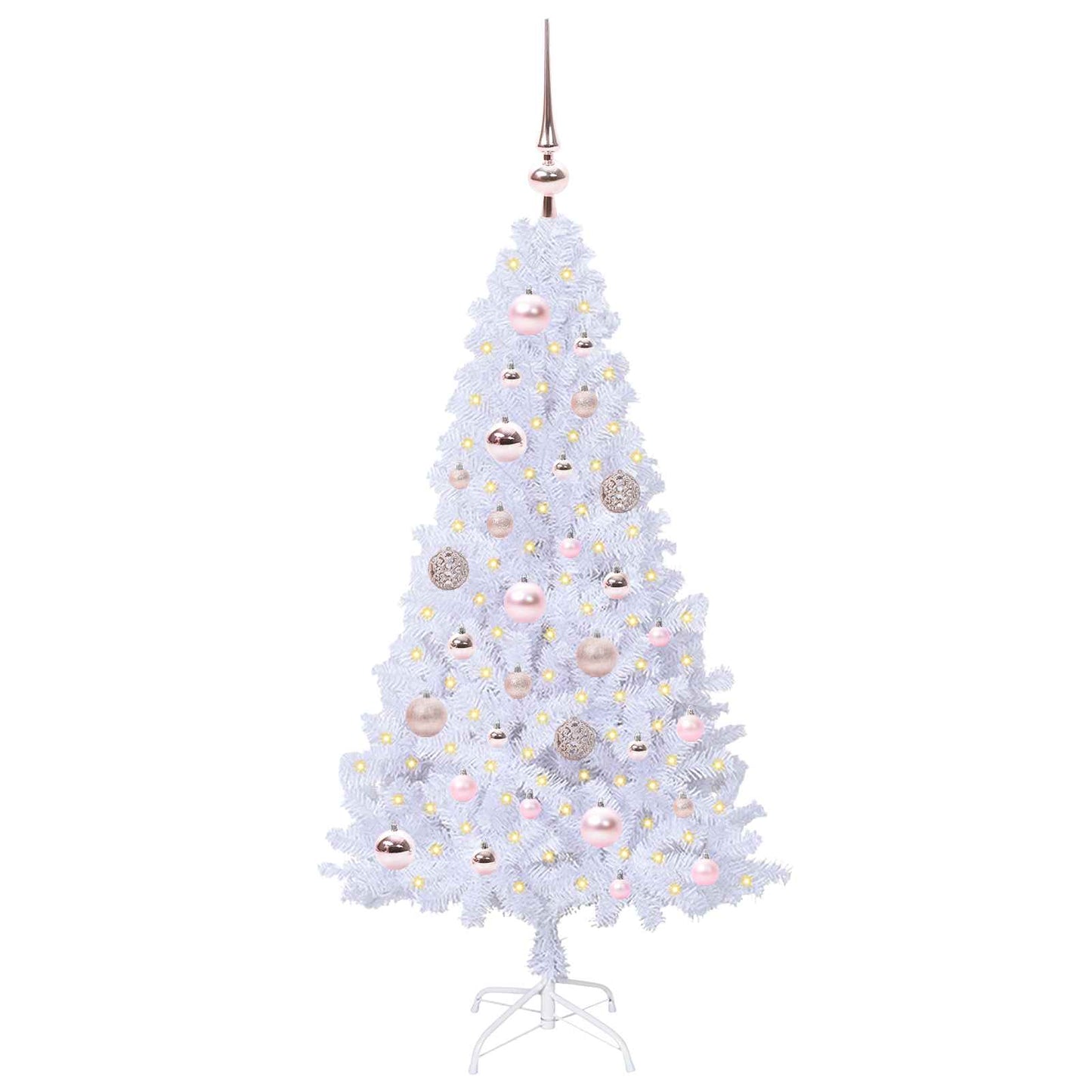 Kunstigt juletræ med 150 LED'er Hvid 120 cm PVC og Stål