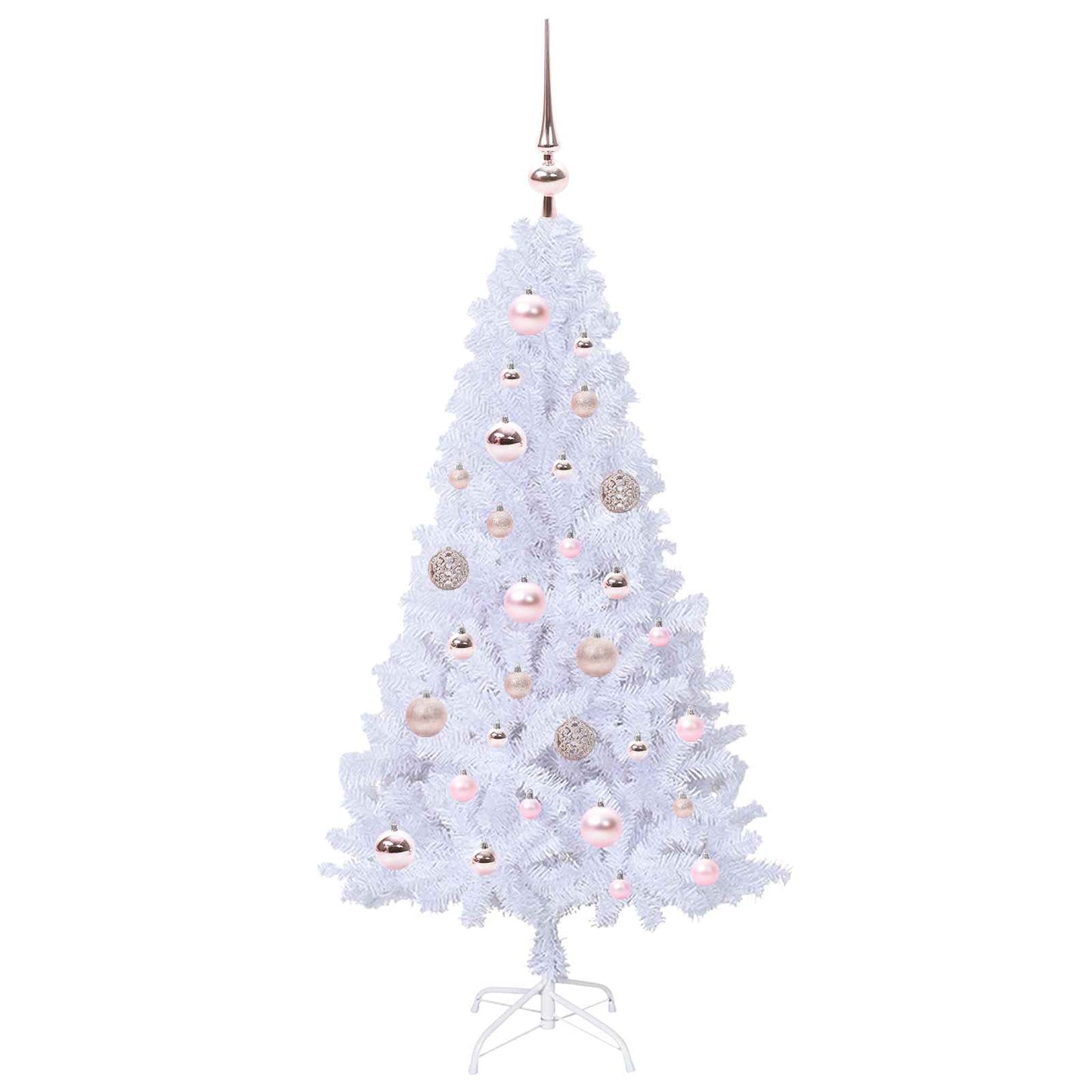 Kunstigt juletræ med 150 LED'er Hvid 120 cm PVC og Stål