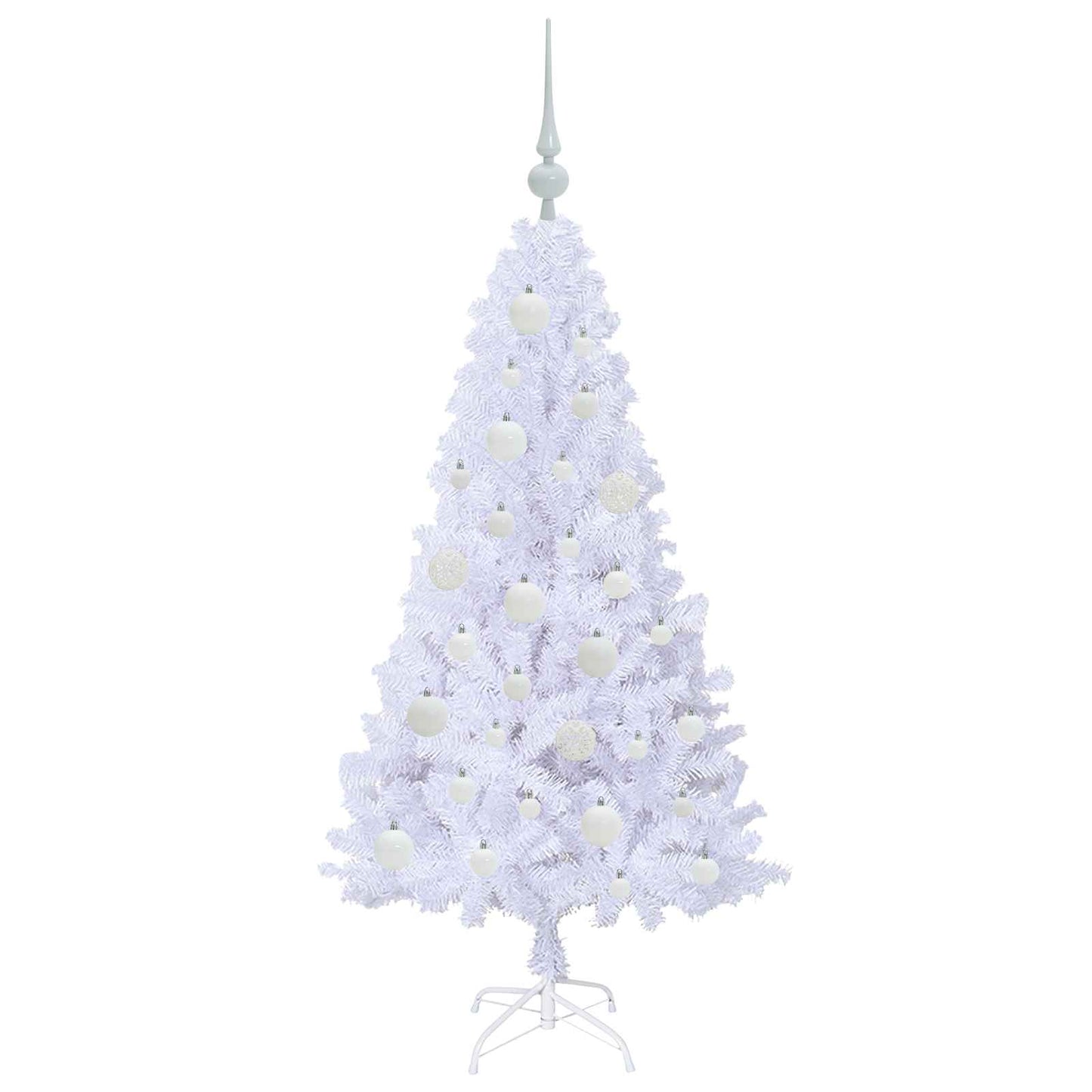 Kunstigt juletræ med 150 LED'er Hvid 120 cm PVC og Stål