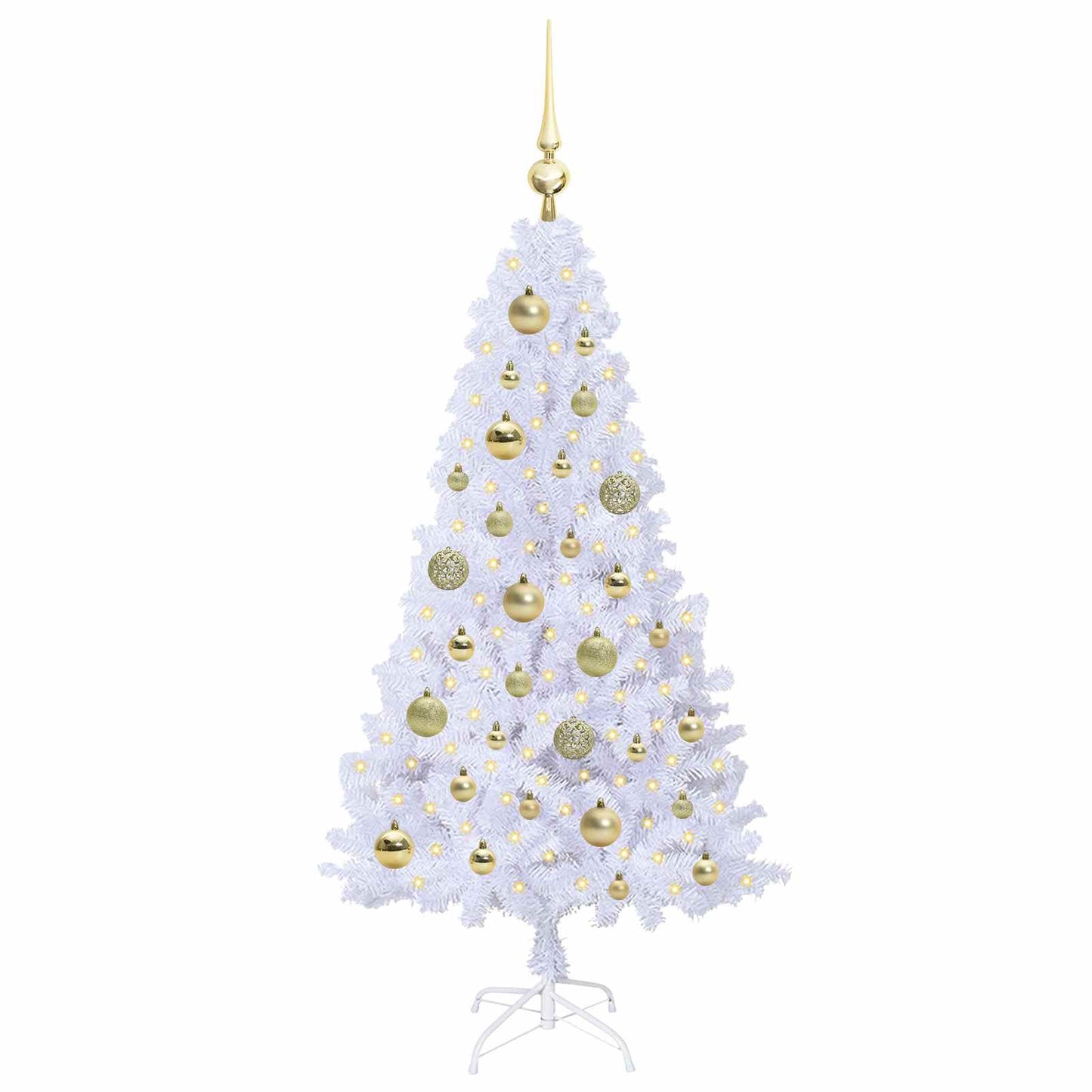 Kunstigt juletræ med 150 LED'er Hvid 120 cm PVC og Stål