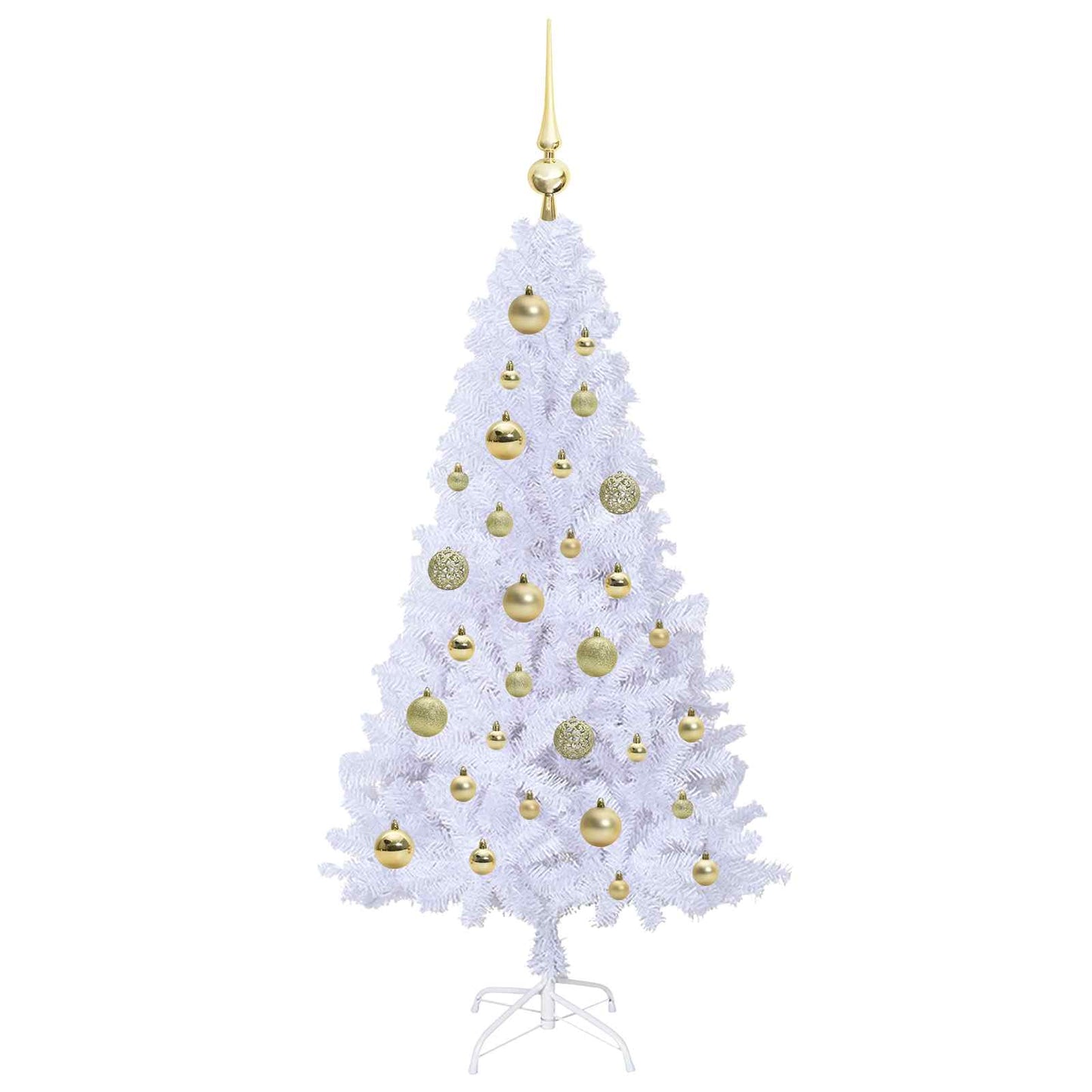Kunstigt juletræ med 150 LED'er Hvid 120 cm PVC og Stål