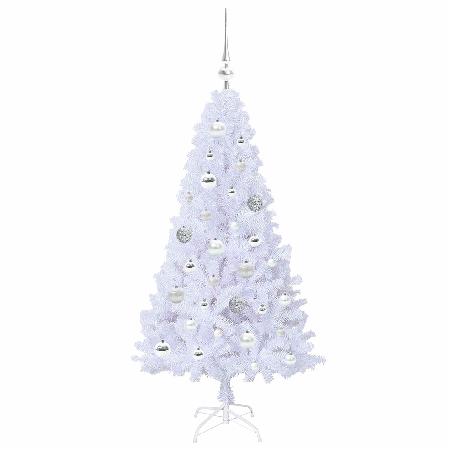 Kunstigt juletræ med 150 LED'er Hvid 120 cm PVC og Stål