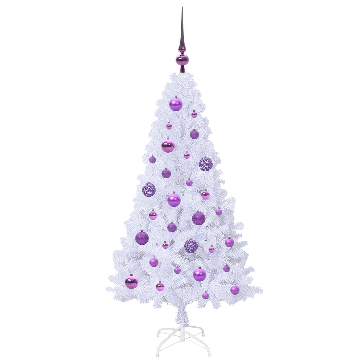 Kunstigt juletræ med 150 LED'er Hvid 120 cm PVC og Stål