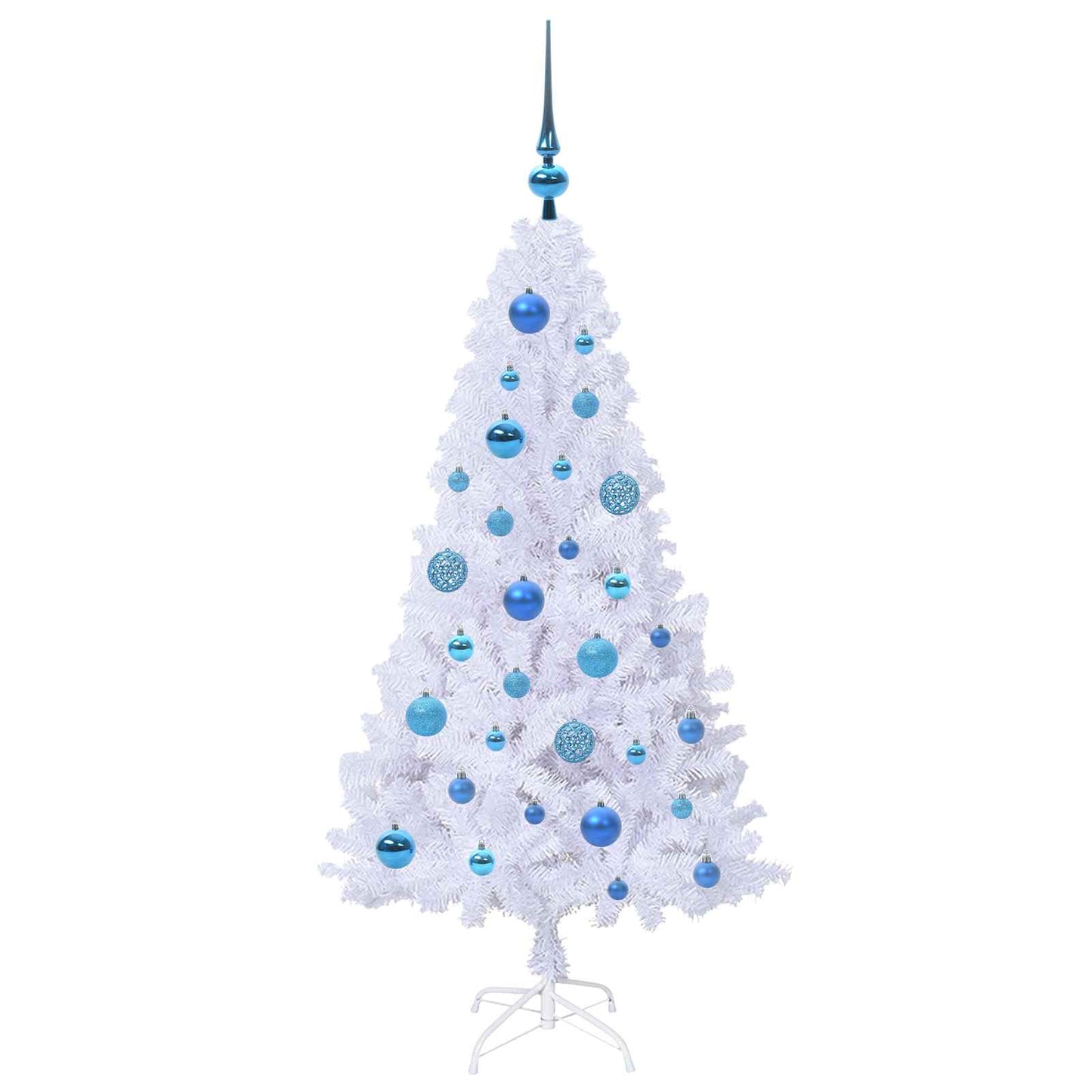 Kunstigt juletræ med 150 LED'er Hvid 120 cm PVC og Stål