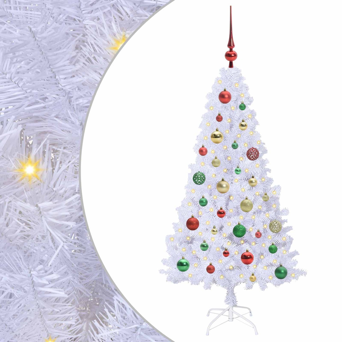 Kunstigt juletræ med 150 LED'er Hvid 120 cm PVC og Stål