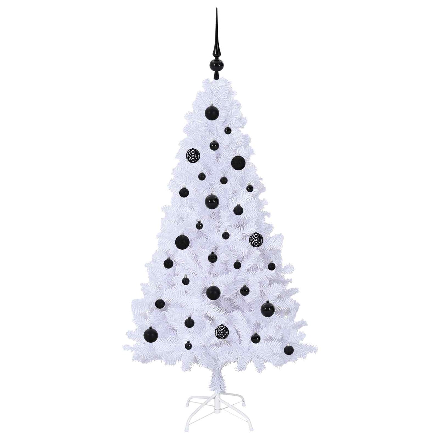 Kunstigt juletræ med 150 LED'er Hvid 150 cm PVC og Stål