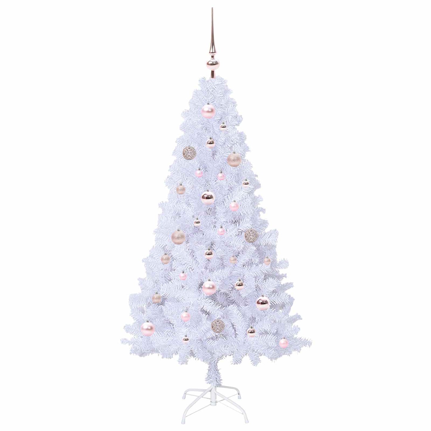 Kunstigt juletræ med 150 LED'er Hvid 150 cm PVC og Stål