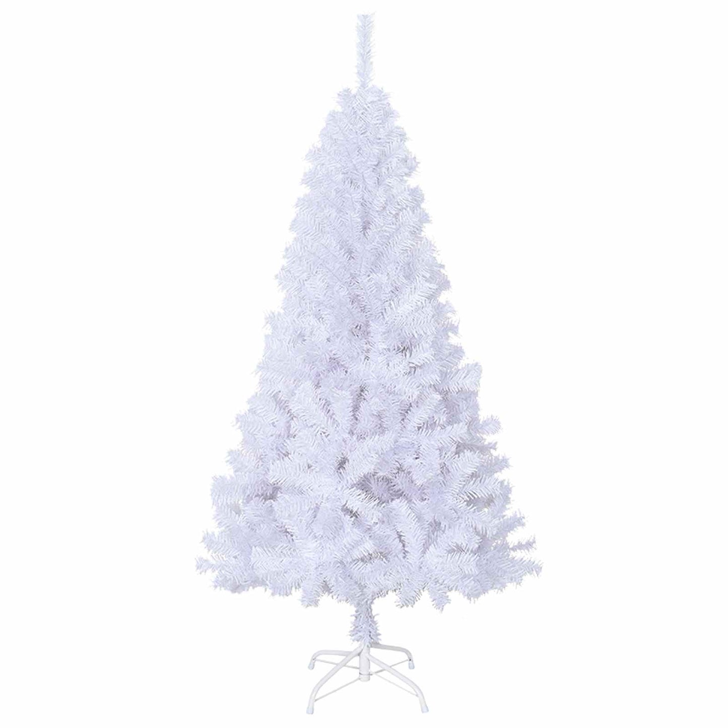 Kunstigt juletræ med 150 LED'er Hvid 150 cm PVC og Stål
