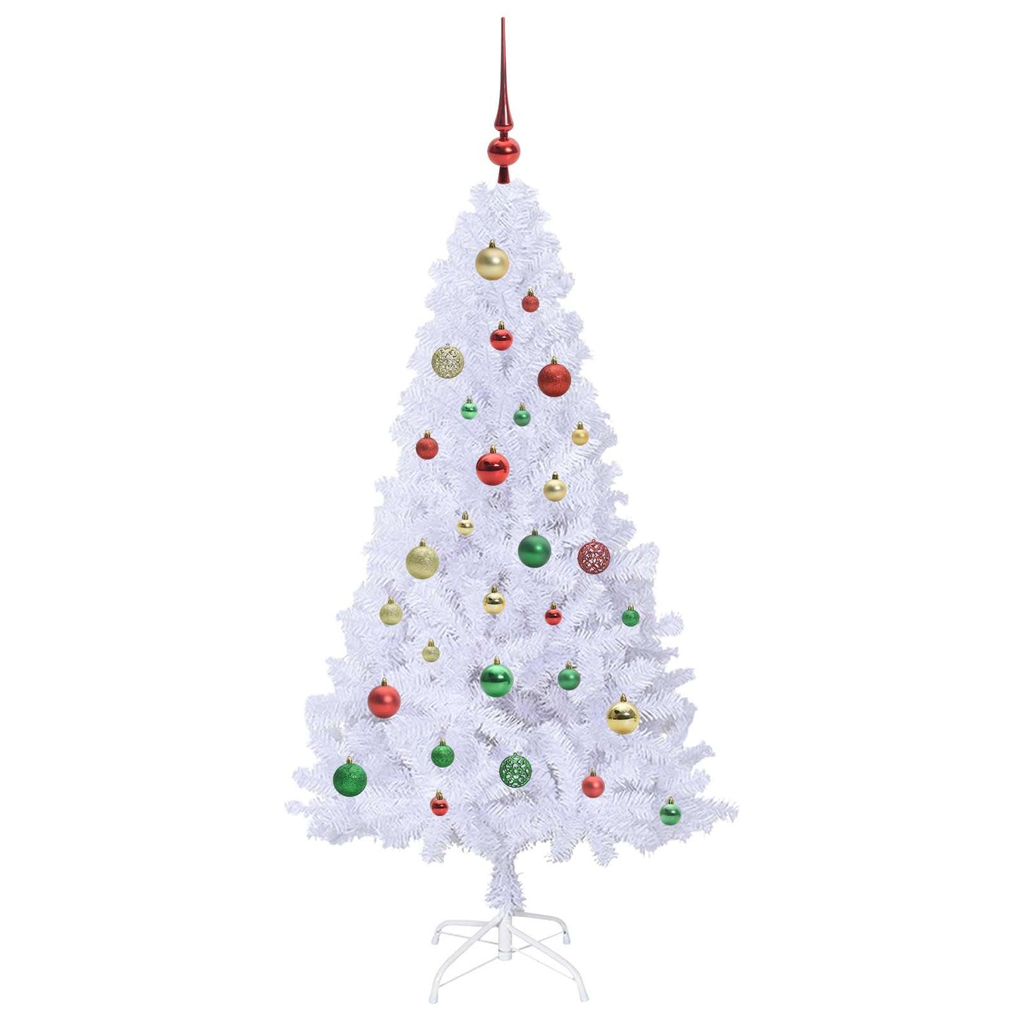 Kunstigt juletræ med 150 LED'er Hvid 150 cm PVC og Stål