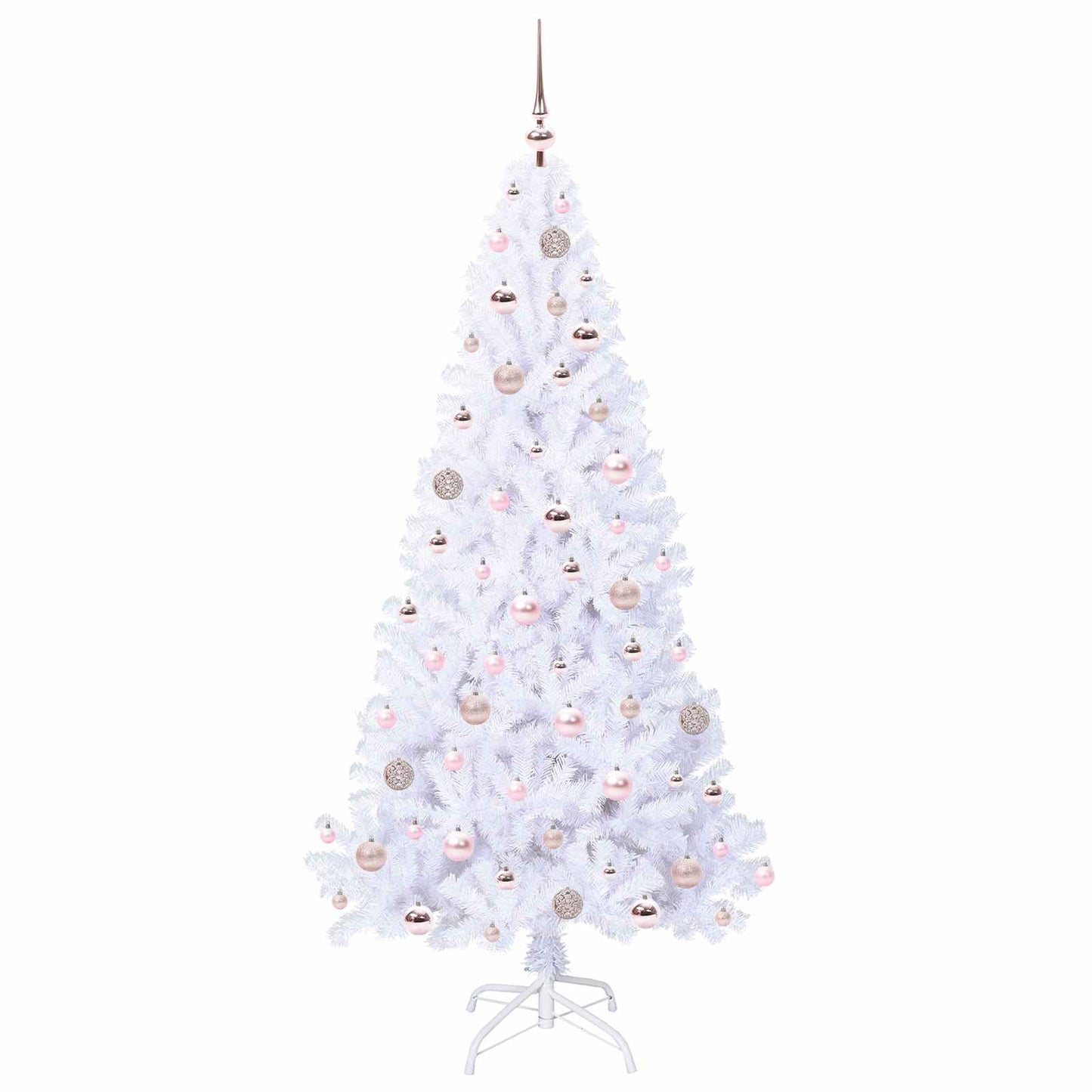 Kunstigt juletræ med 300 LED'er Hvid 180 cm PVC og Stål