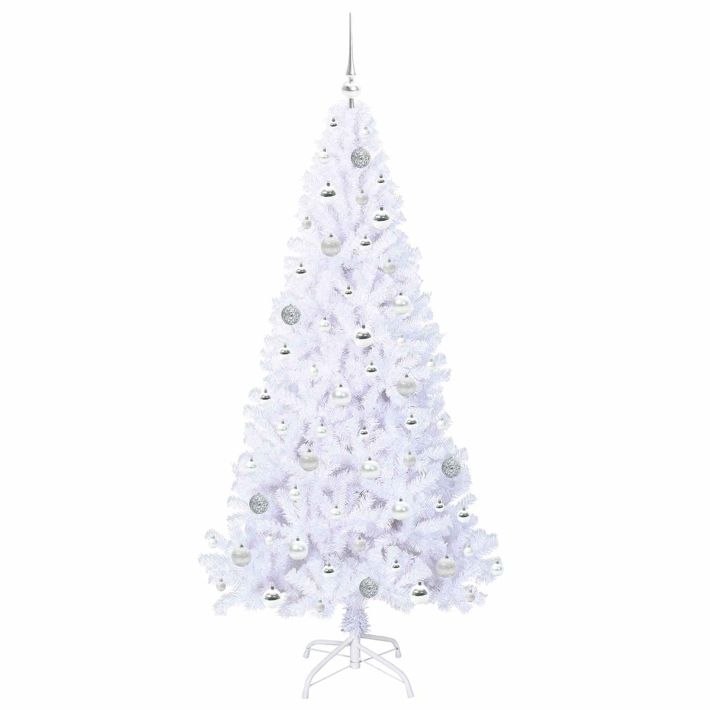 Kunstigt juletræ med 300 LED'er Hvid 180 cm PVC og Stål