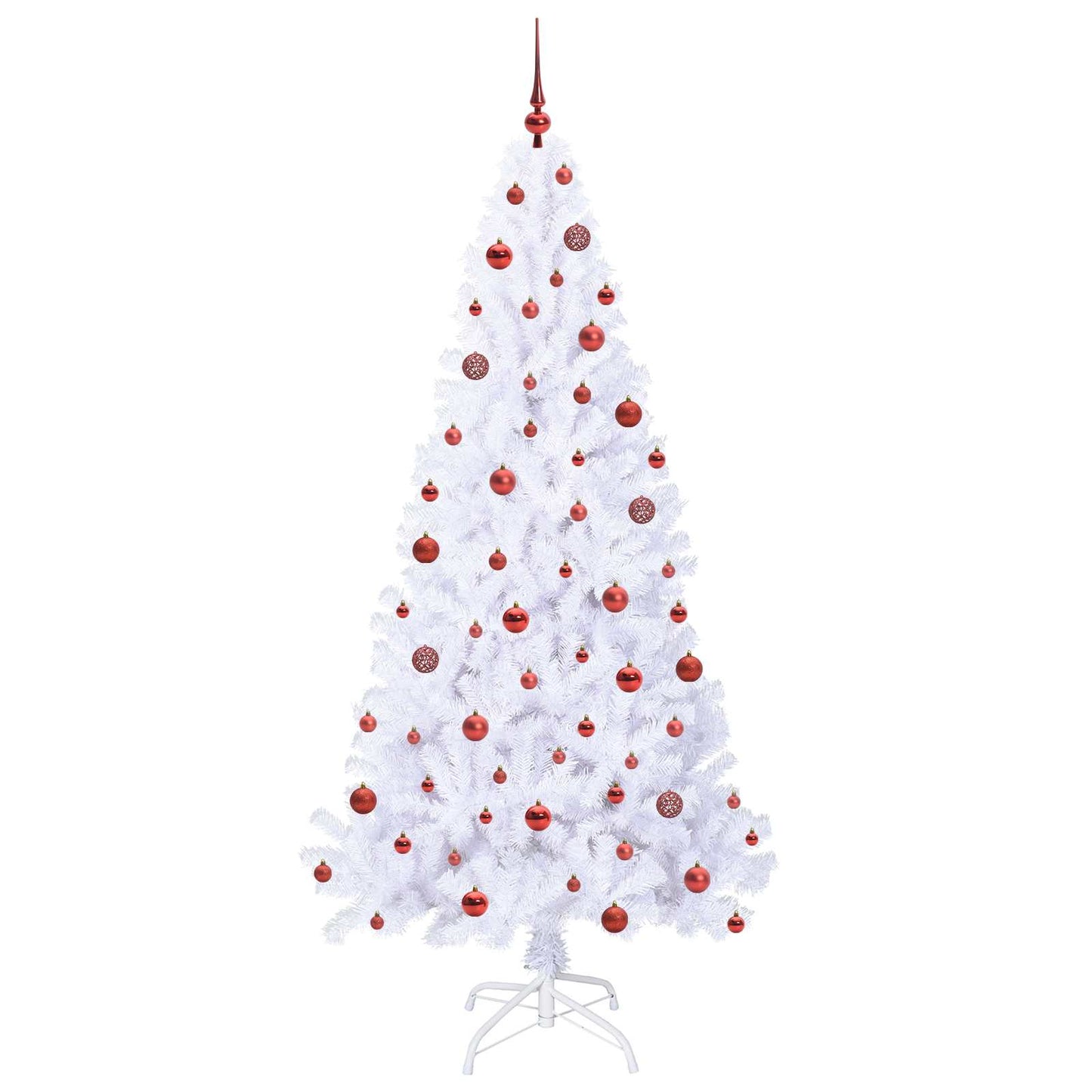 Kunstigt juletræ med 300 LED'er Hvid 210 cm PVC og Stål