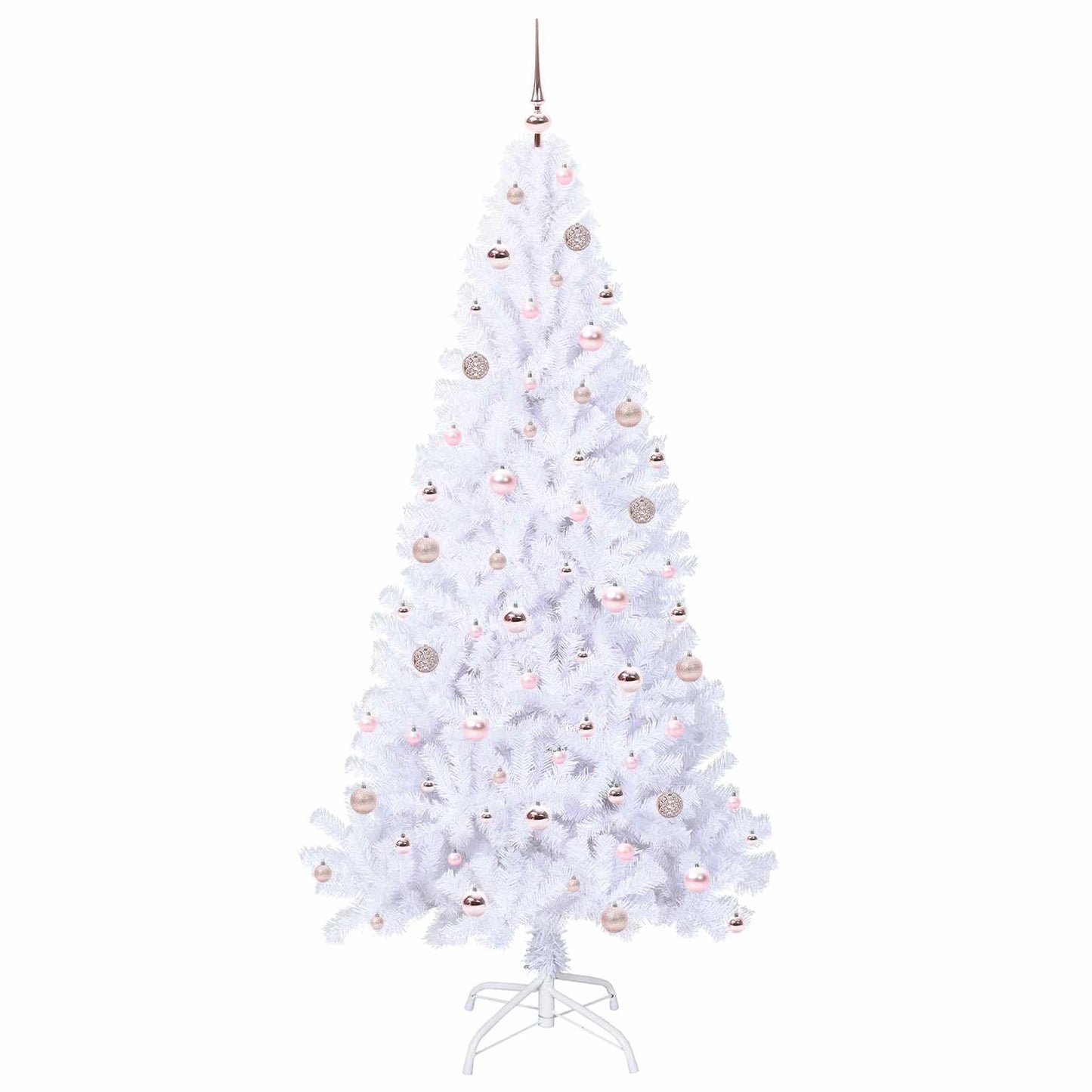 Kunstigt juletræ med 300 LED'er Hvid 210 cm PVC og Stål