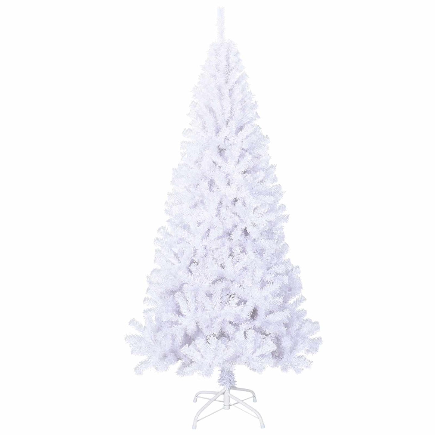 Kunstigt juletræ med 300 LED'er Hvid 210 cm PVC og Stål