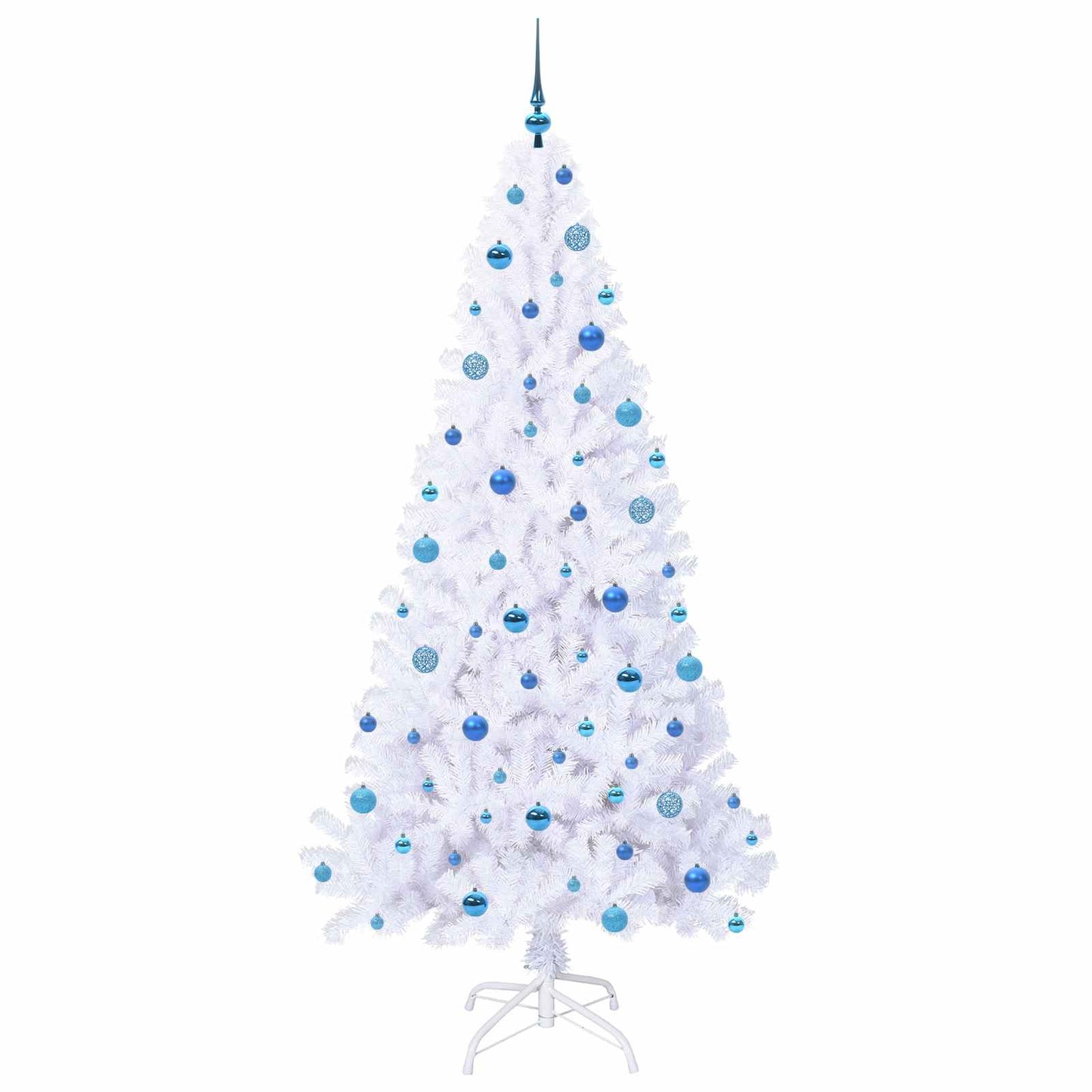 Kunstigt juletræ med 300 LED'er Hvid 210 cm PVC og Stål