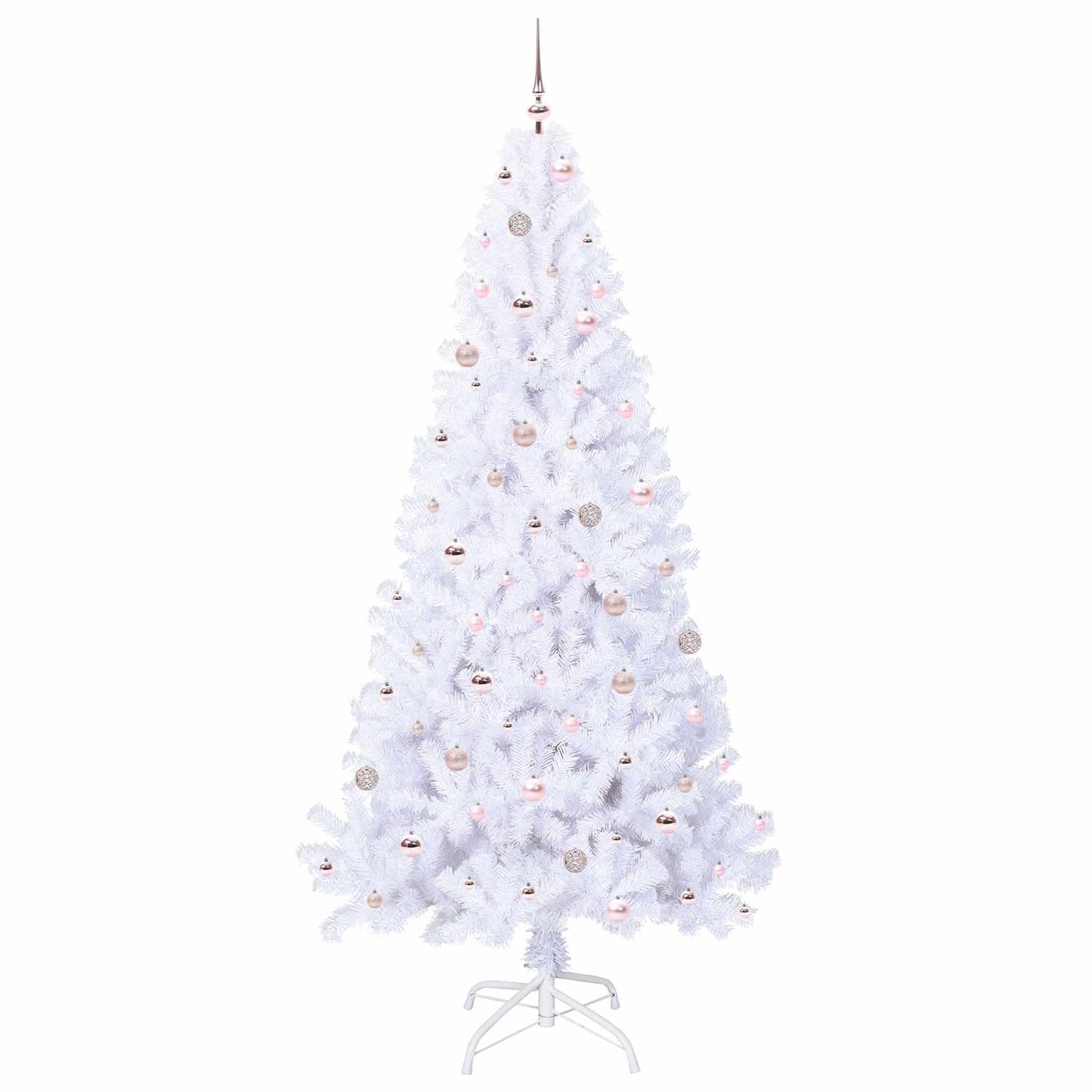 Kunstigt juletræ med 300 LED'er Hvid 240 cm PVC og Stål