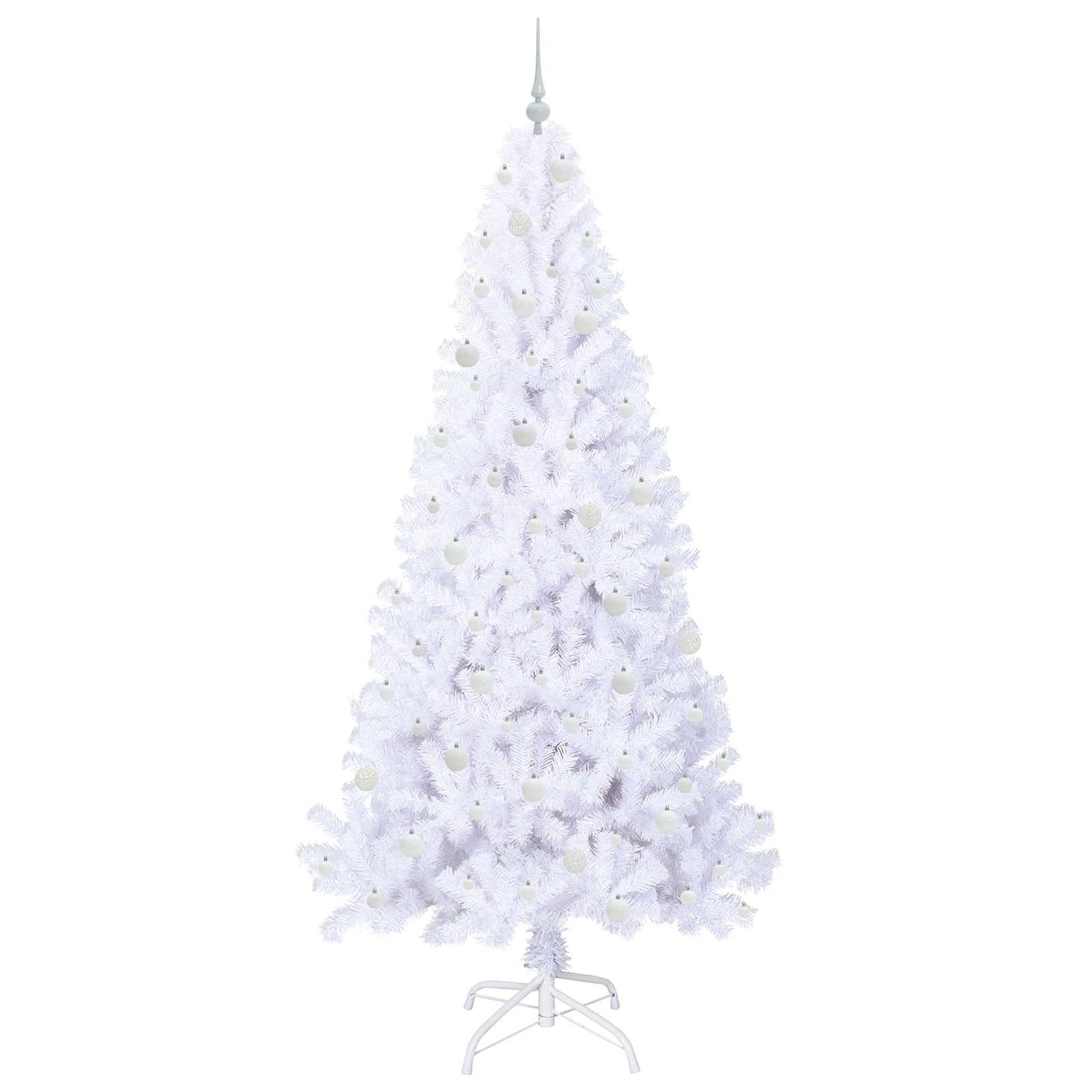 Kunstigt juletræ med 300 LED'er Hvid 240 cm PVC og Stål