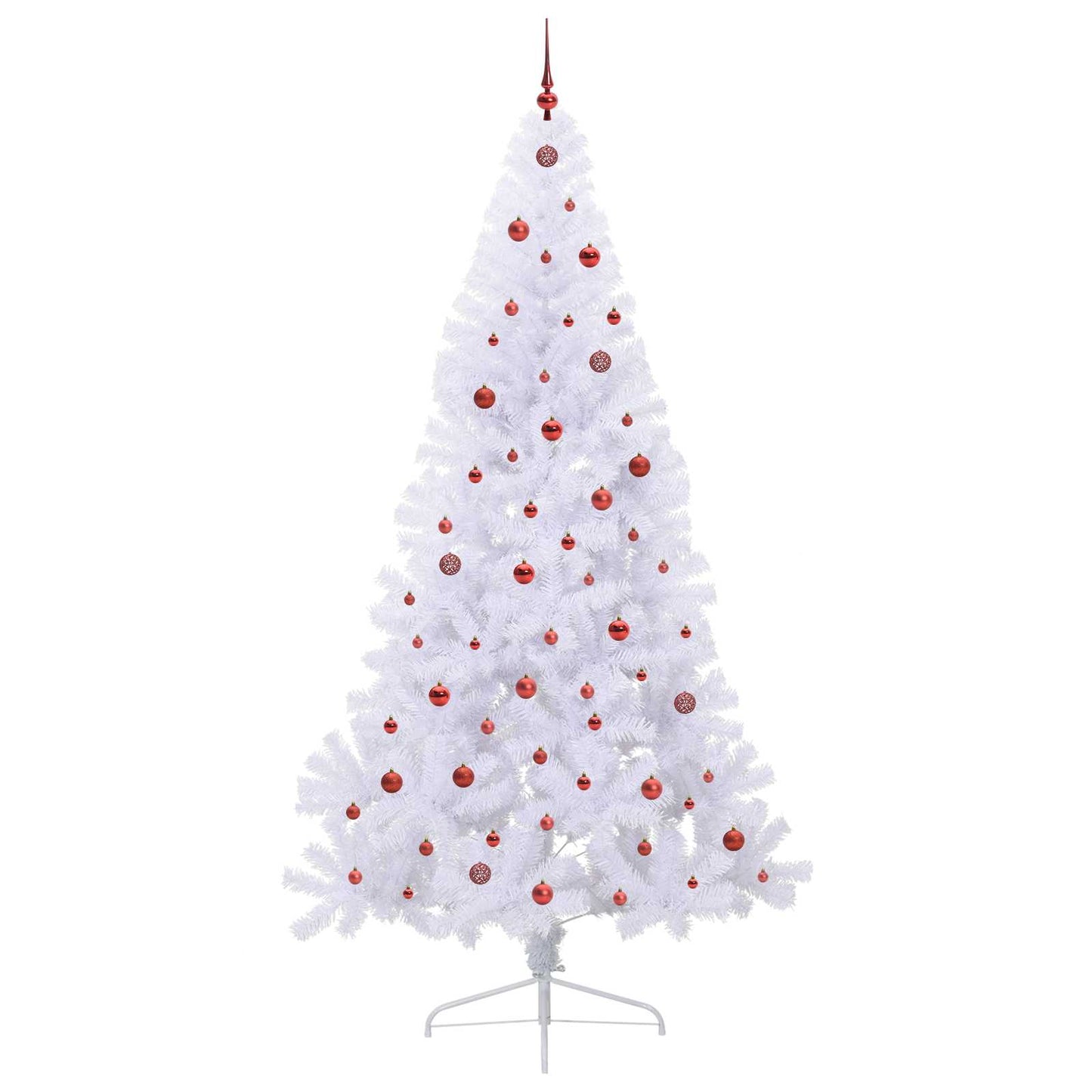 Kunstigt juletræ med 300 LED'er Hvid 240 cm PVC og Stål
