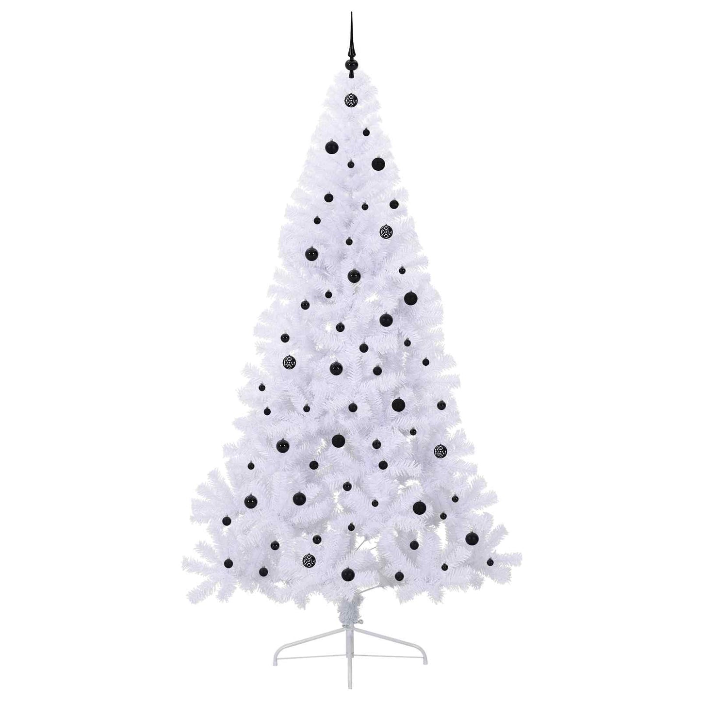Kunstigt juletræ med 300 LED'er Hvid 240 cm PVC og Stål
