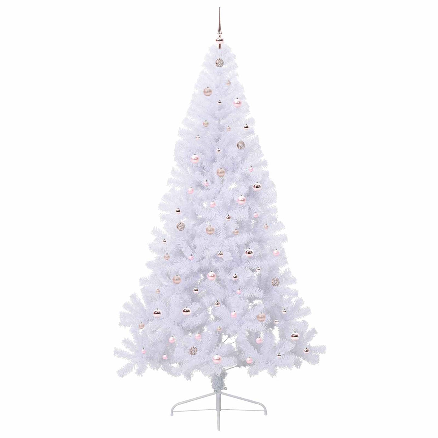 Kunstigt juletræ med 300 LED'er Hvid 240 cm PVC og Stål