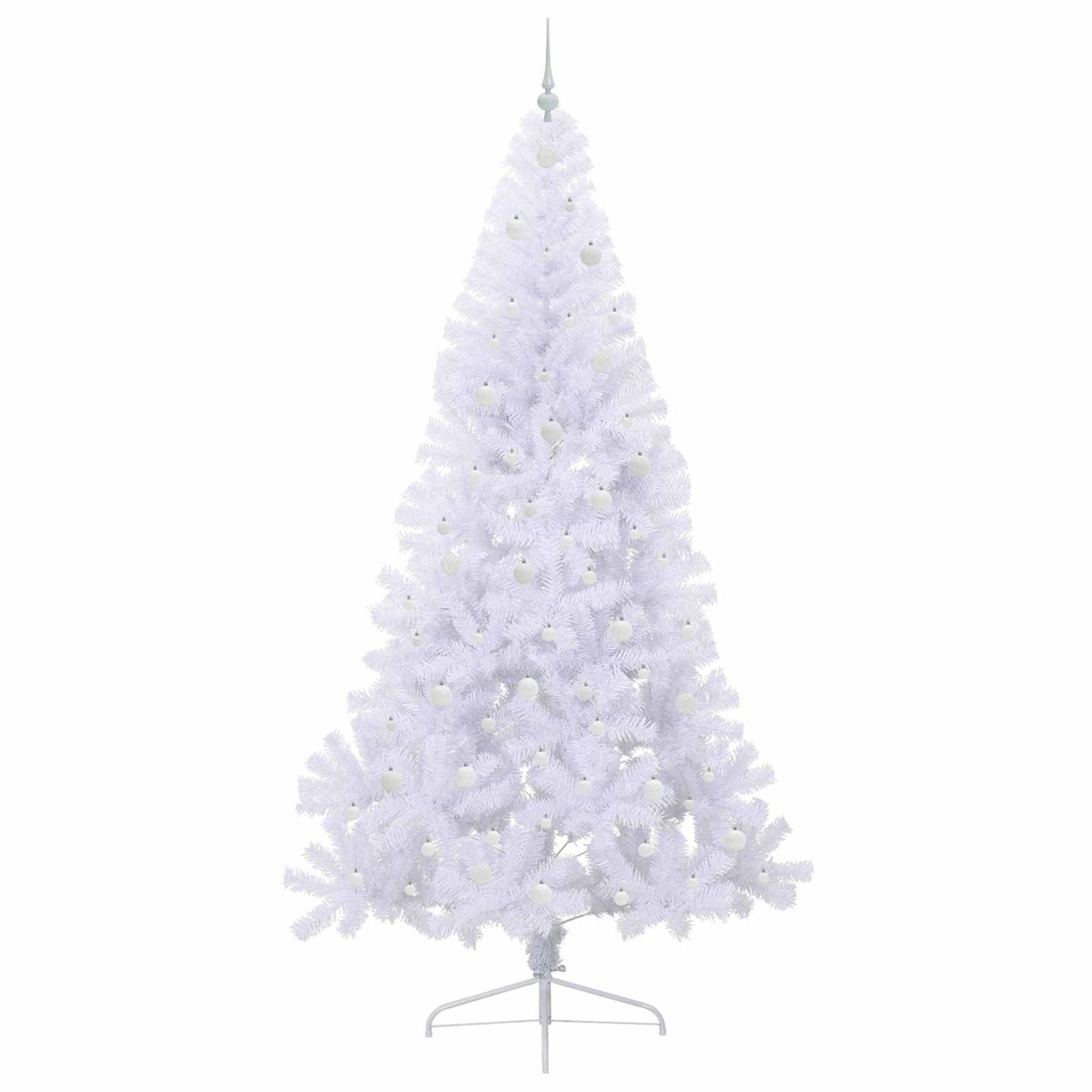 Kunstigt juletræ med 300 LED'er Hvid 240 cm PVC og Stål