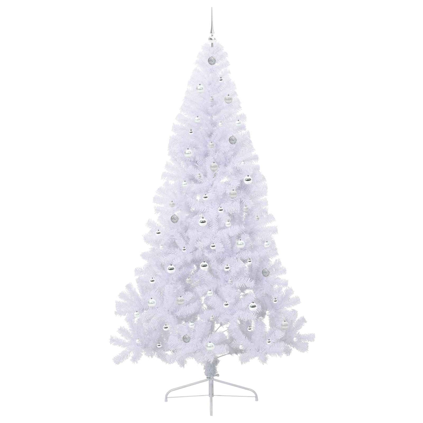 Kunstigt juletræ med 300 LED'er Hvid 240 cm PVC og Stål