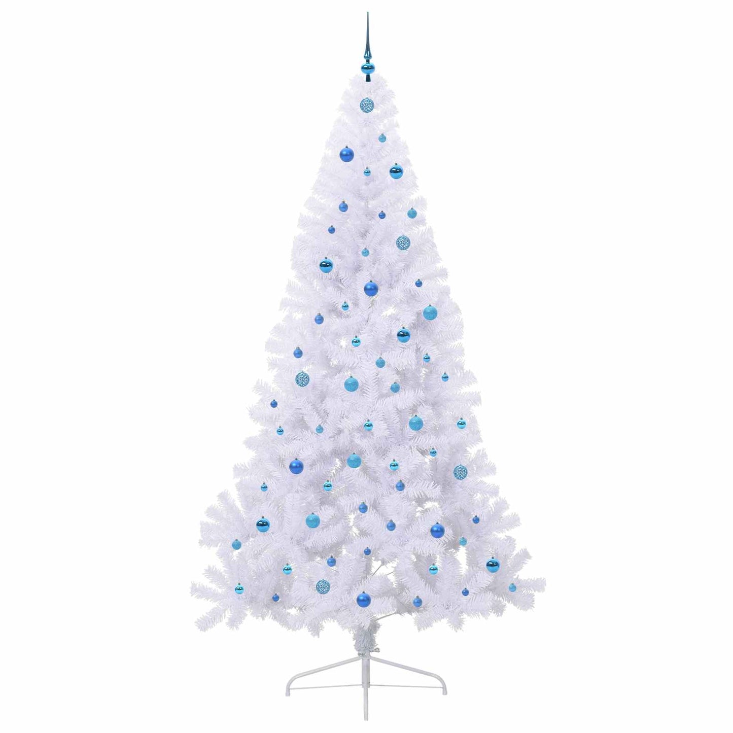 Kunstigt juletræ med 300 LED'er Hvid 240 cm PVC og Stål