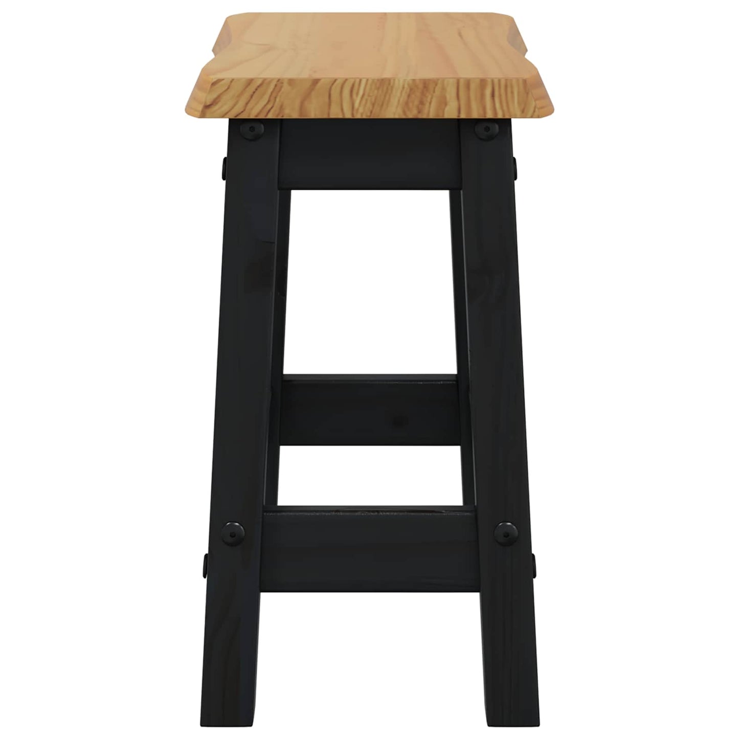Barbænk EKAI 2 pcs Sort 40 x 29 x 45,5 cm Massivt fyrretræ
