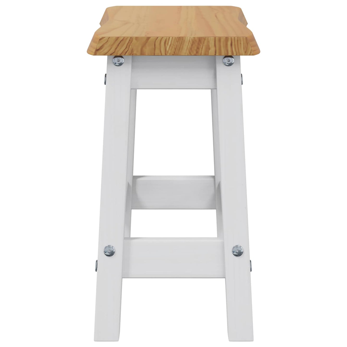 Barbænk EKAI 2 pcs Hvid 40 x 29 x 45,5 cm Massivt fyrretræ