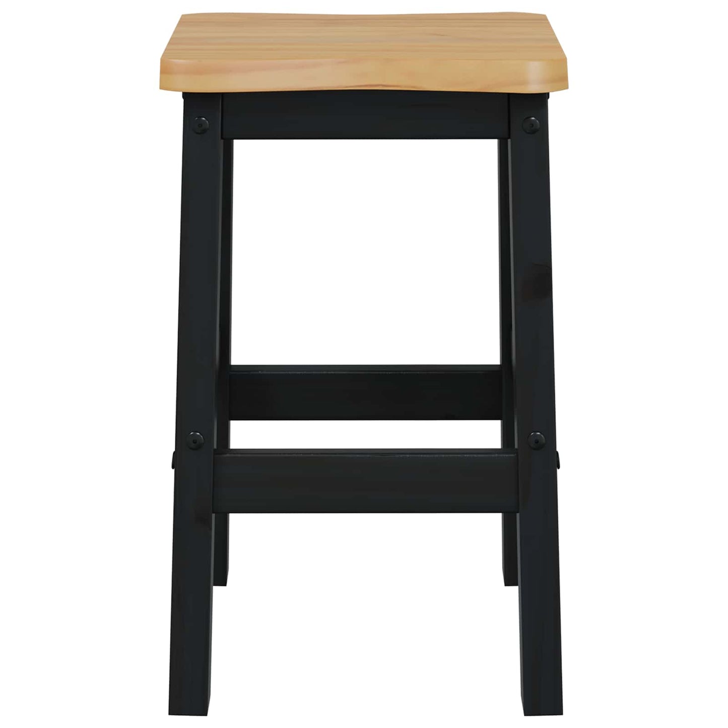 Høj Barstol EKAI 2 pcs Sort 40 x 29 x 63 cm Massivt fyrretræ
