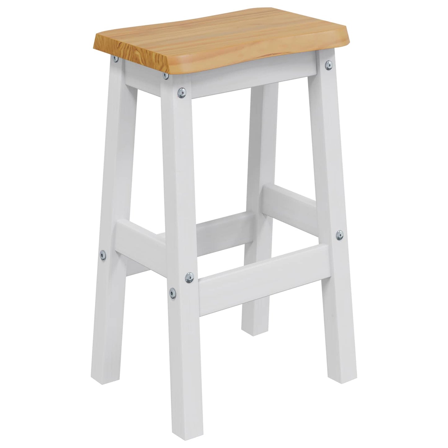 Høj Barstol EKAI 2 pcs Hvid 40 x 29 x 63 cm Massivt fyrretræ