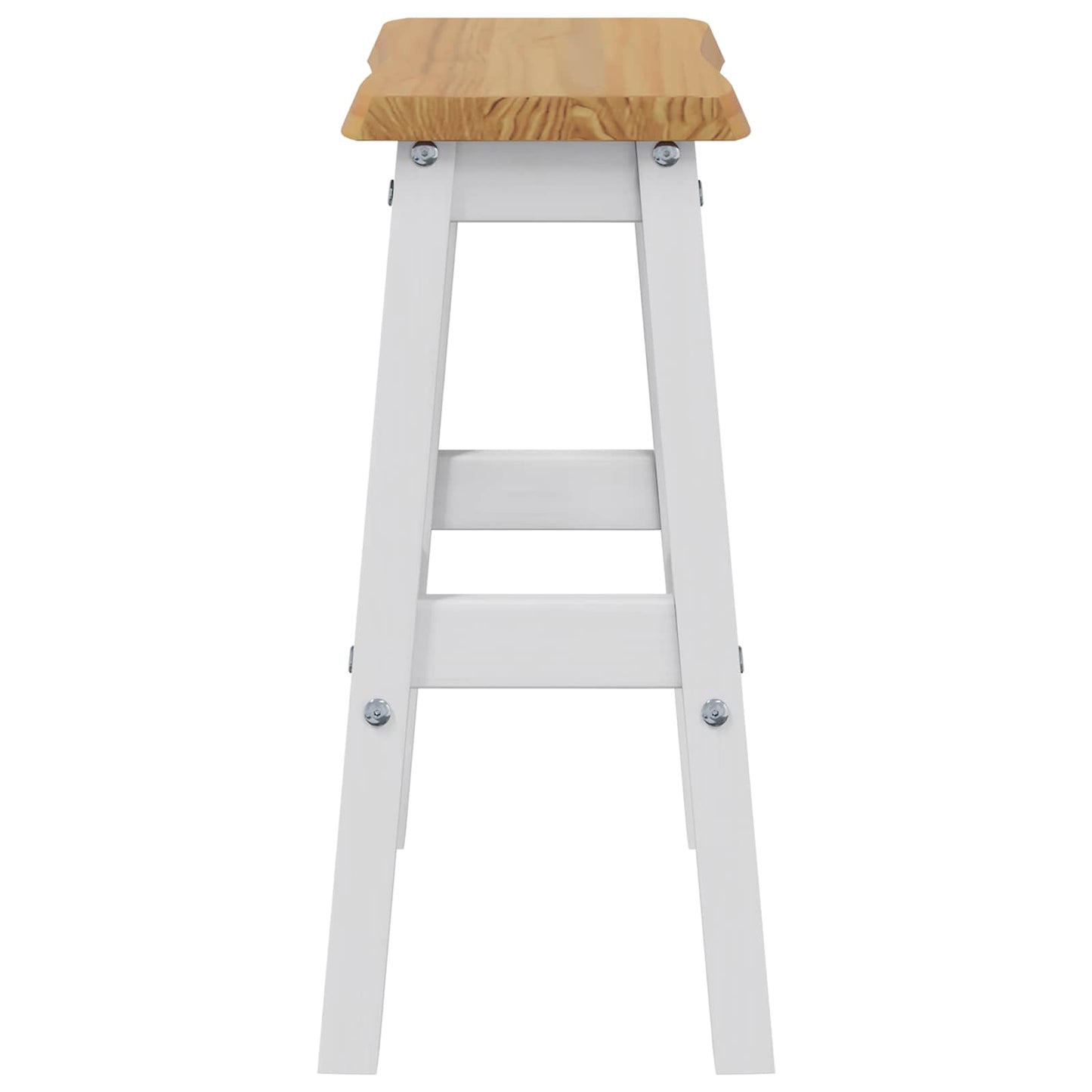 Høj Barstol EKAI 2 pcs Hvid 40 x 29 x 63 cm Massivt fyrretræ