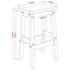 Høj Barstol EKAI 2 pcs Hvid 40 x 29 x 63 cm Massivt fyrretræ