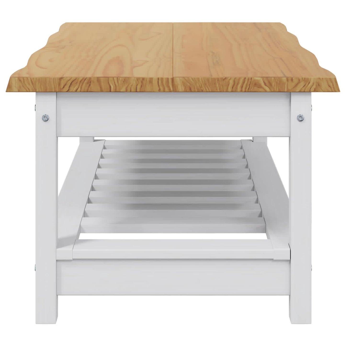 Sofabord EKAI Hvid 100 x 60 x 45,5 cm Massivt fyrretræ