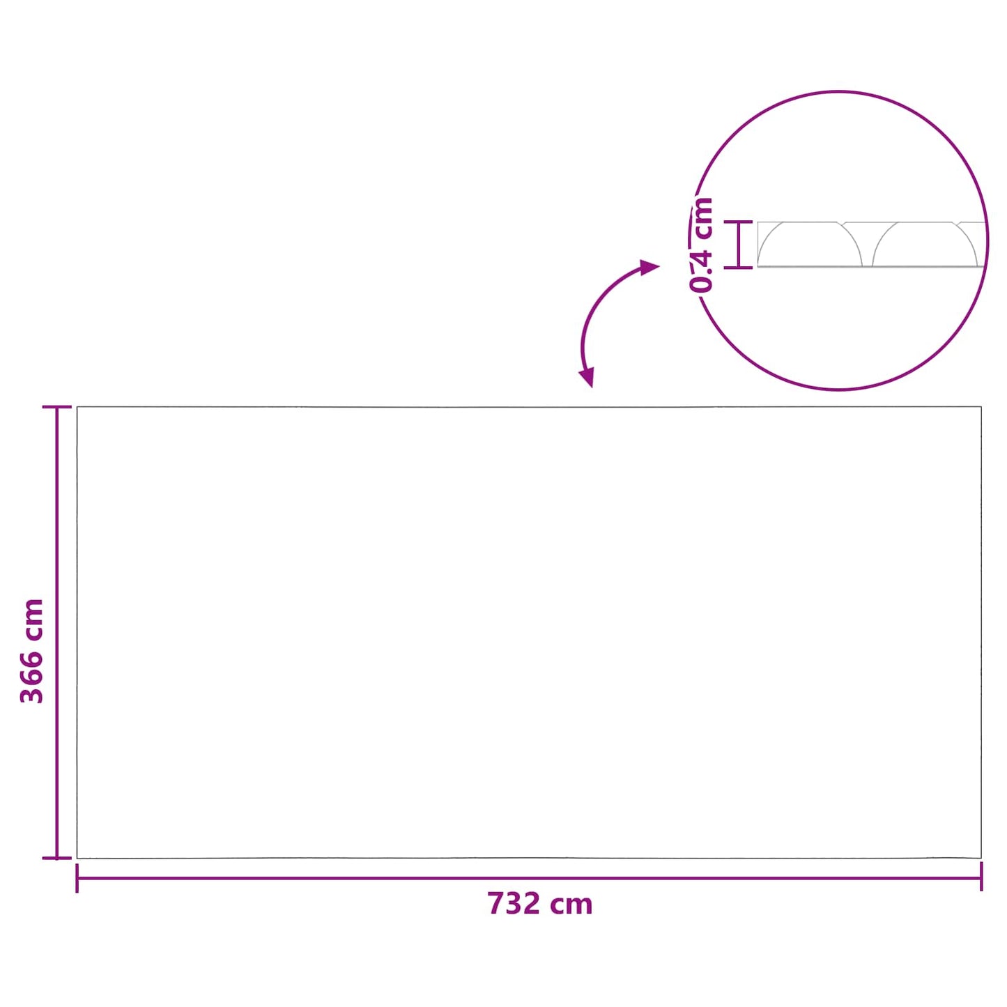 Solar Pool Cover Ekstra Tung 732 x 366 cm 400 μm Firkantet PE