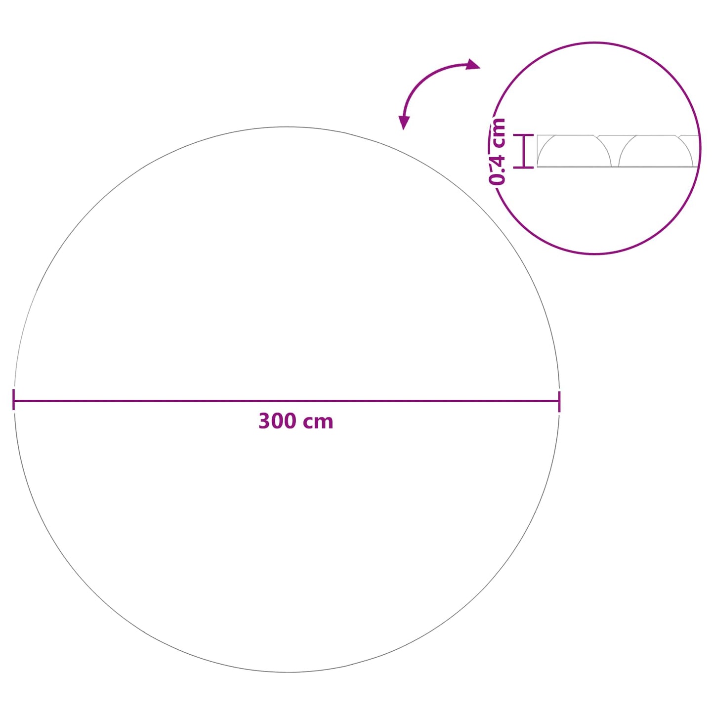 Solar Pool Cover Ekstra Tung Ø 300 cm 400 μm Rund PE Blå