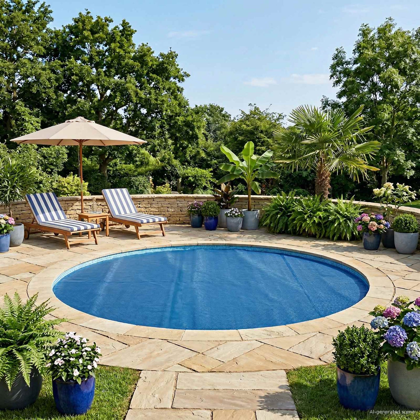 Solar Pool Cover Ekstra Tung Ø 527 cm 400 μm Rund PE Blå