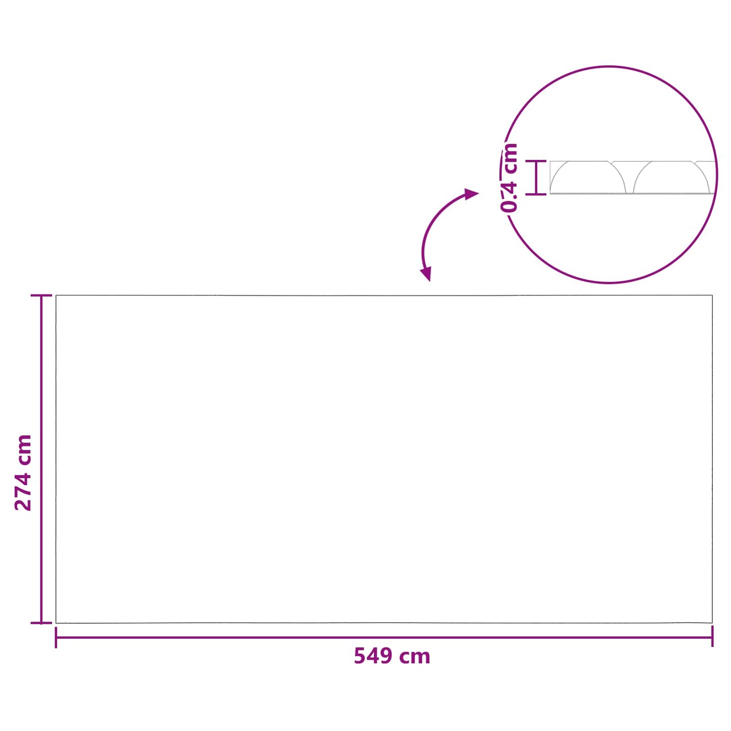 Solar Pool Cover Ekstra Tung 549 x 274 cm 400 μm Firkantet PE