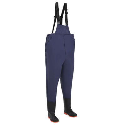 Brystvade med støvler PVC-belagt polyester Størrelse 38 Blå