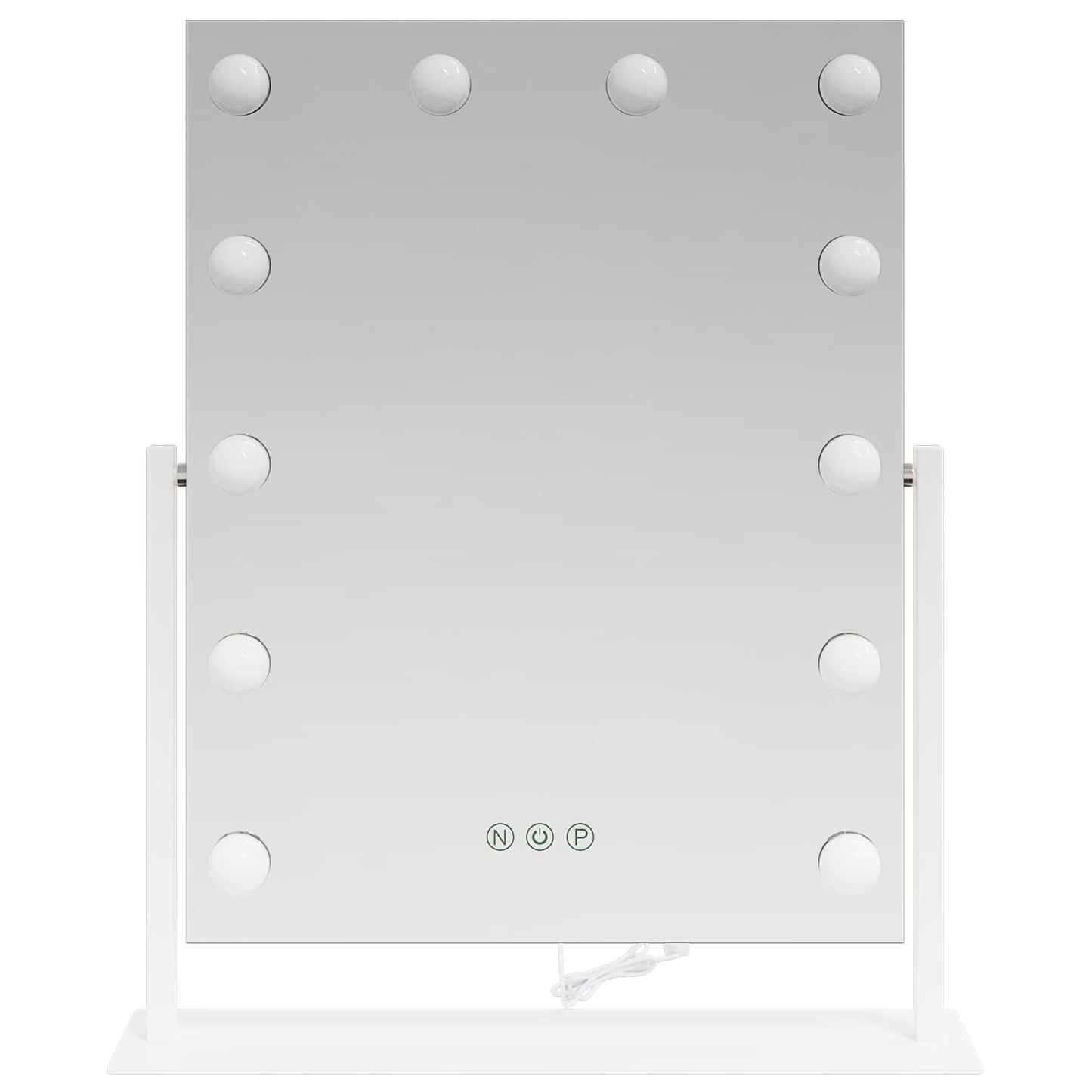 LED Makeup Spejl Hvid 44 x 10 x 53 cm Glas og Stål