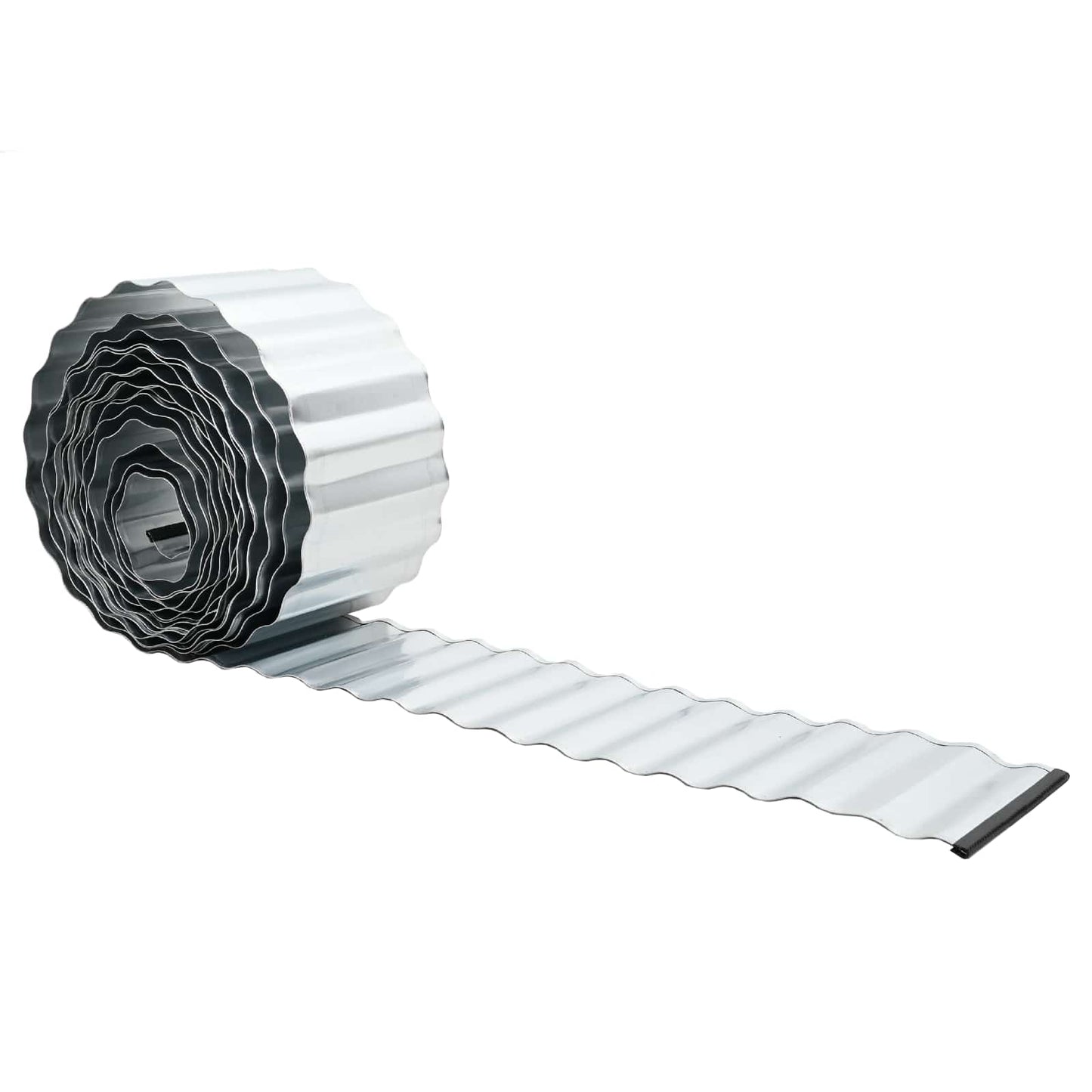 Plænekant 10 m x 30 cm Galvaniseret stål Sølv