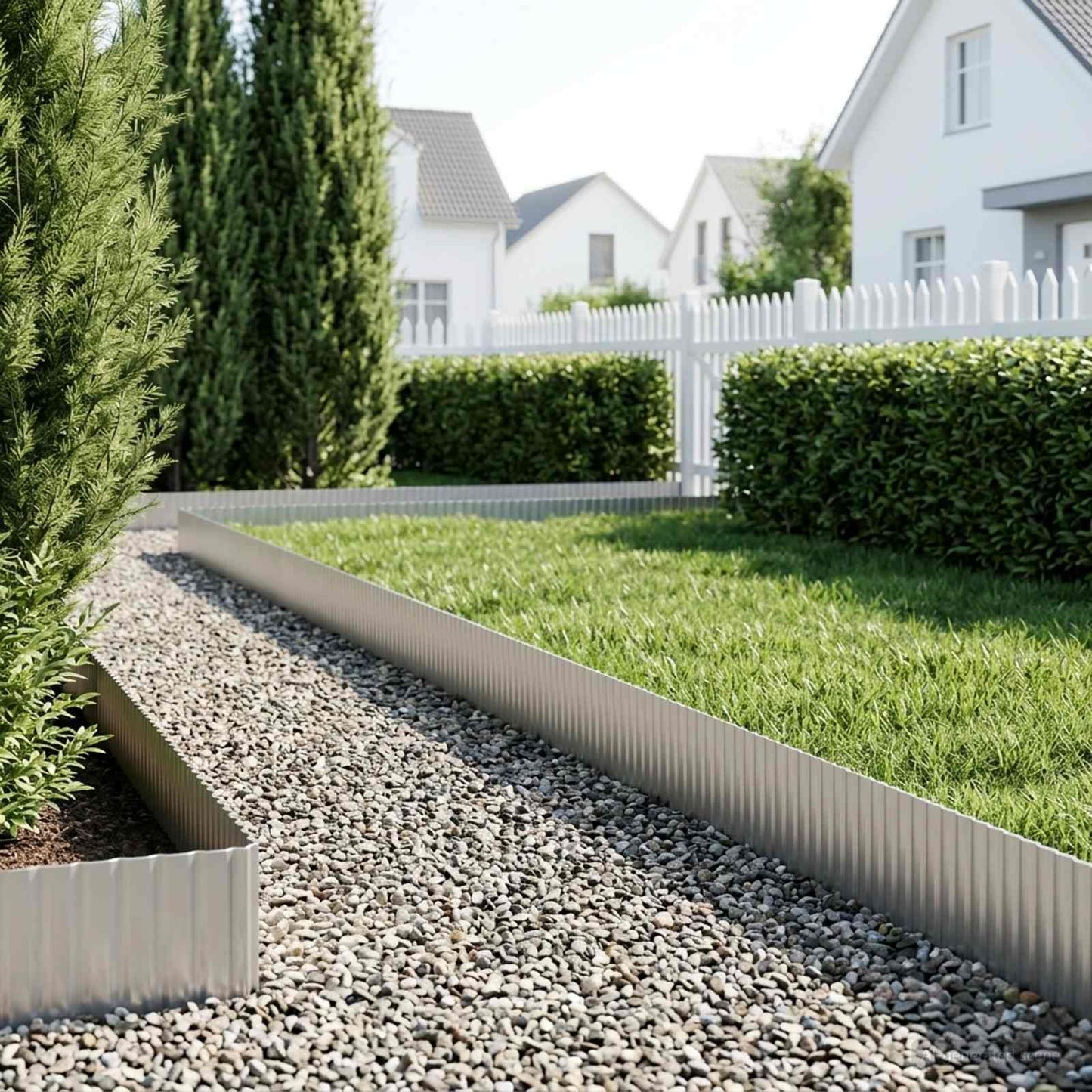 Plænekant 10 m x 15 cm Galvaniseret stål Sølv